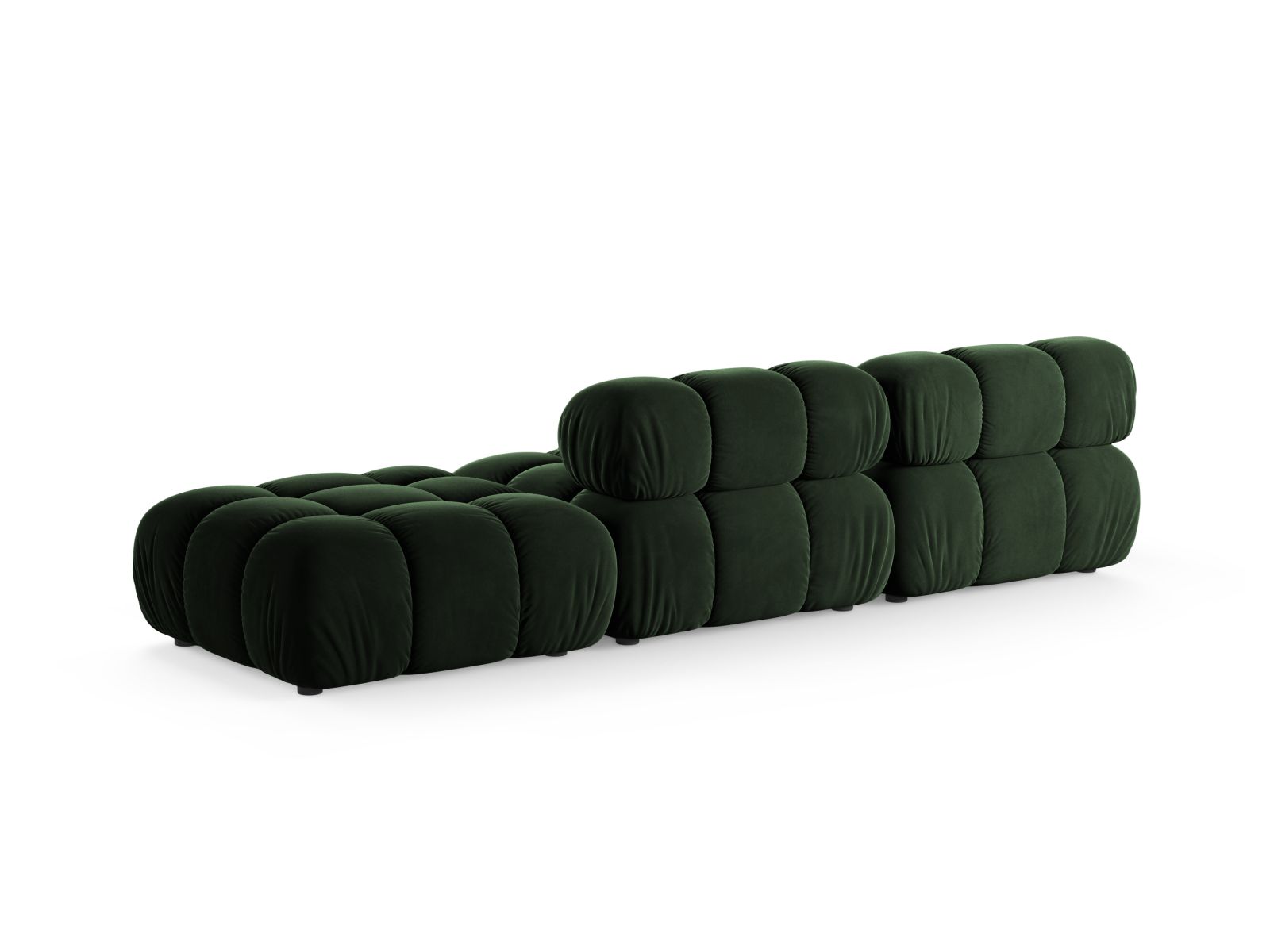 Velvet Right Modular Sofa, "Bellis", 4 Seats, 282x94x70