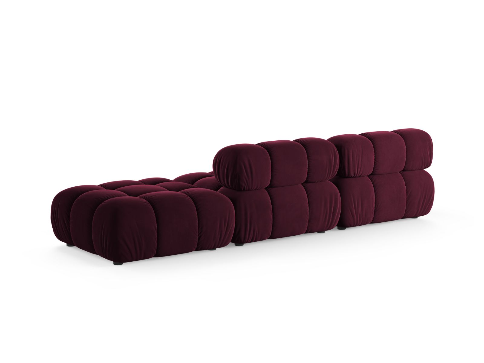 Velvet Right Modular Sofa, "Bellis", 4 Seats, 282x94x70