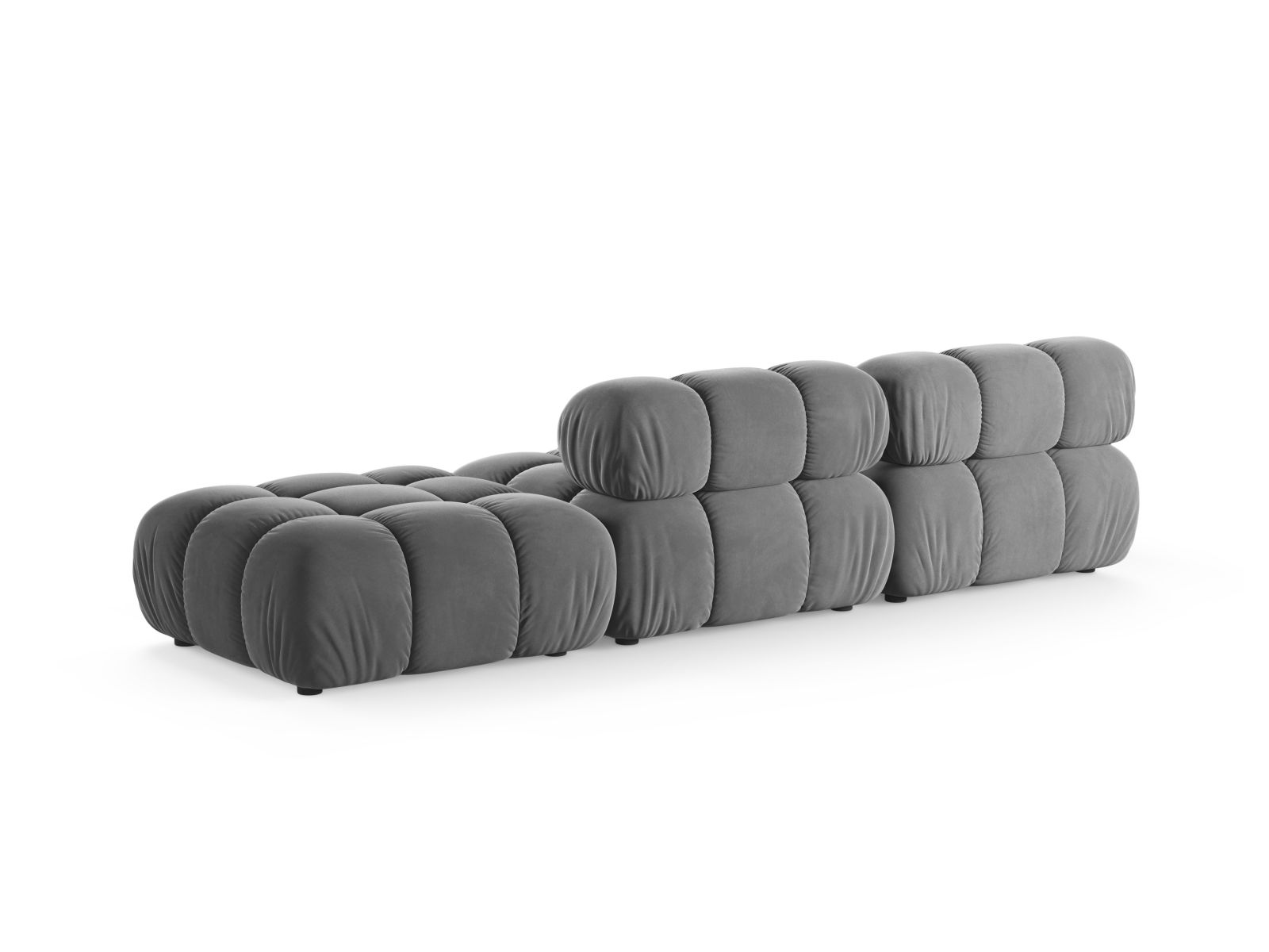 Velvet Right Modular Sofa, "Bellis", 4 Seats, 282x94x70