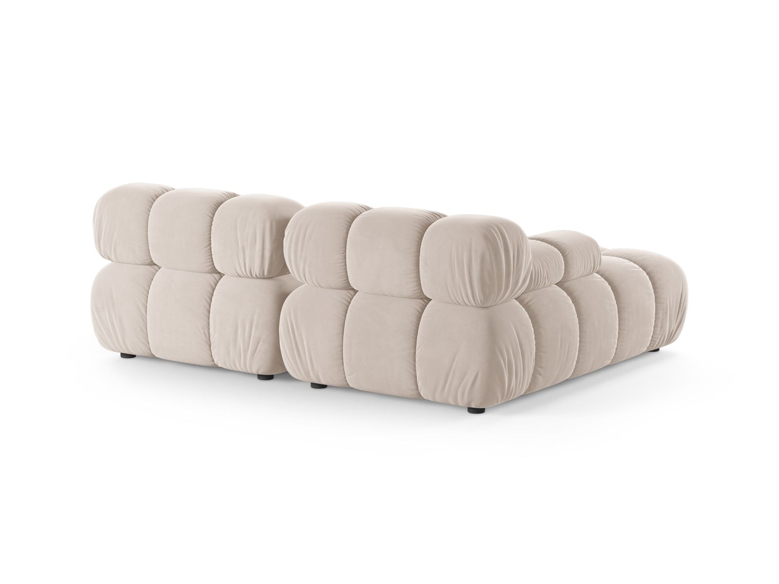 Velvet Modular Left Corner Sofa, "Bellis", 3 Seats, 188x155x70