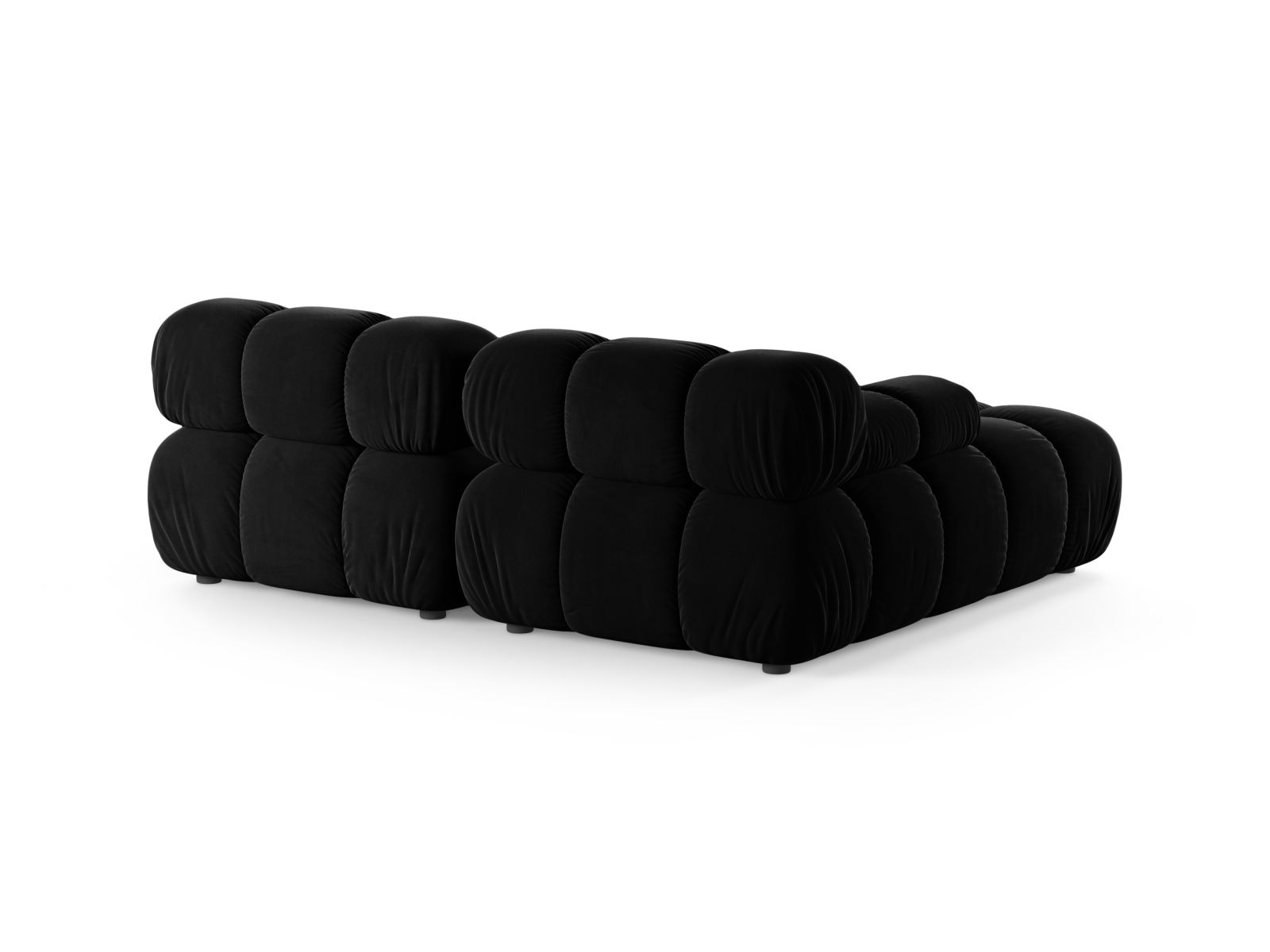 Velvet Modular Left Corner Sofa, "Bellis", 3 Seats, 188x155x70