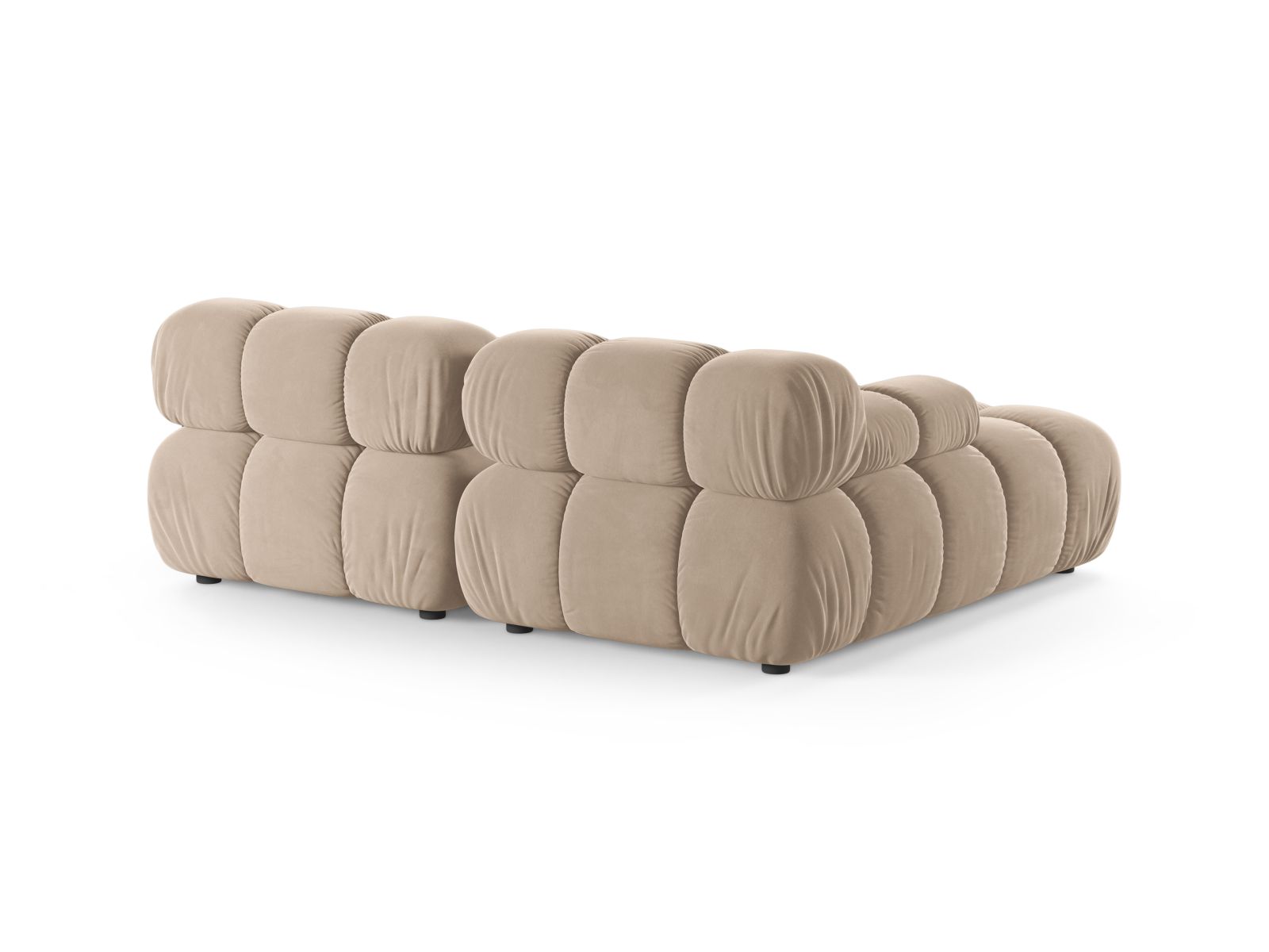 Velvet Modular Left Corner Sofa, "Bellis", 3 Seats, 188x155x70