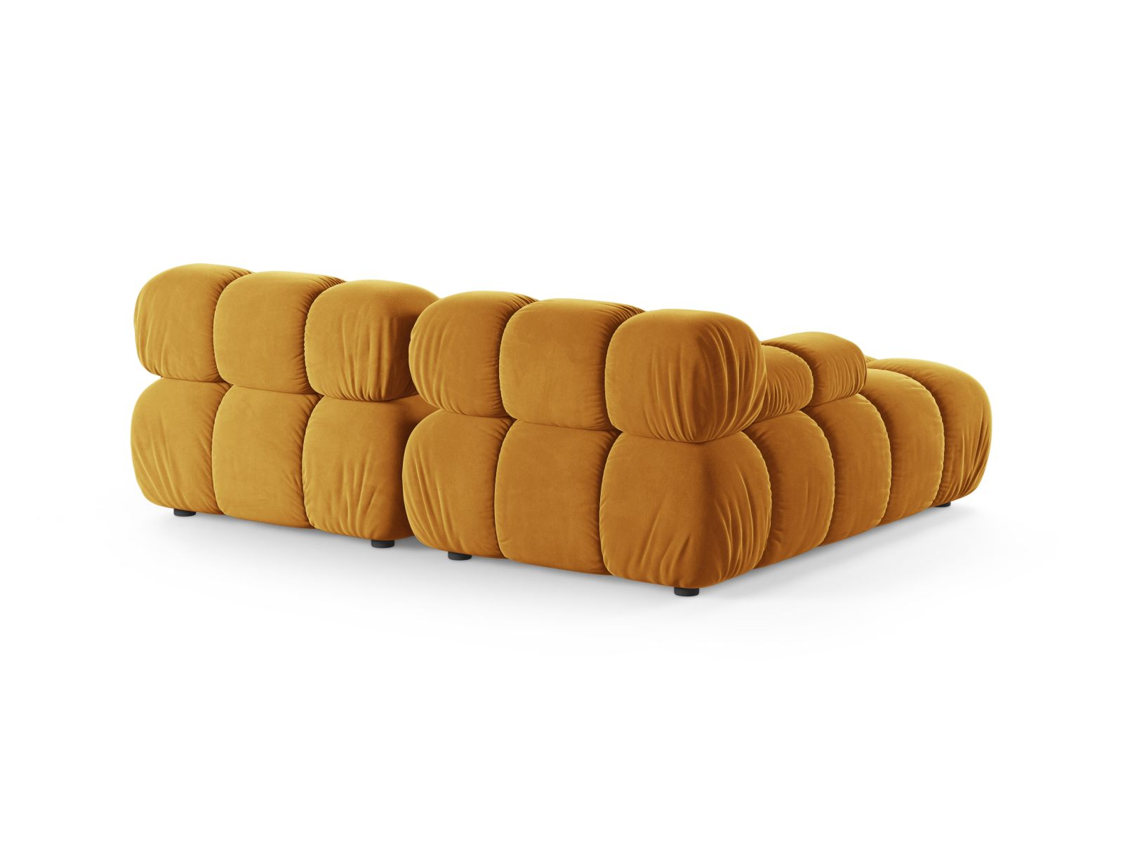 Velvet Modular Left Corner Sofa, "Bellis", 3 Seats, 188x155x70