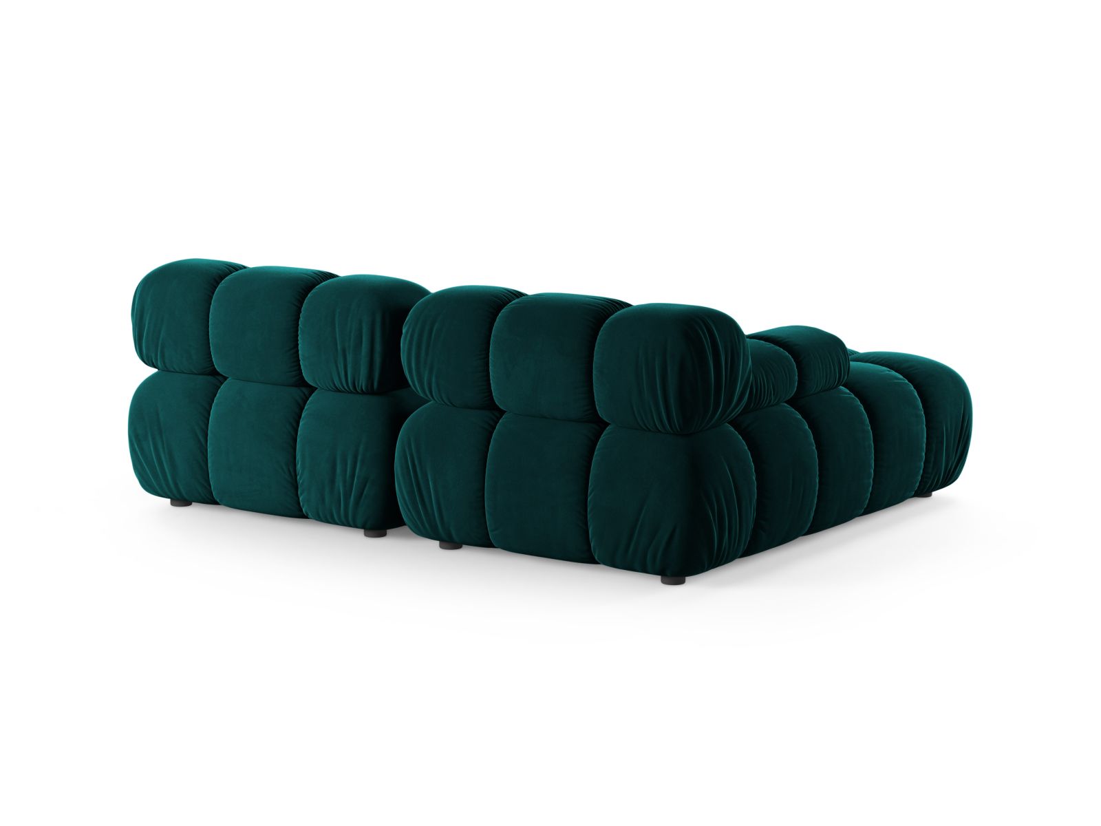 Velvet Modular Left Corner Sofa, "Bellis", 3 Seats, 188x155x70