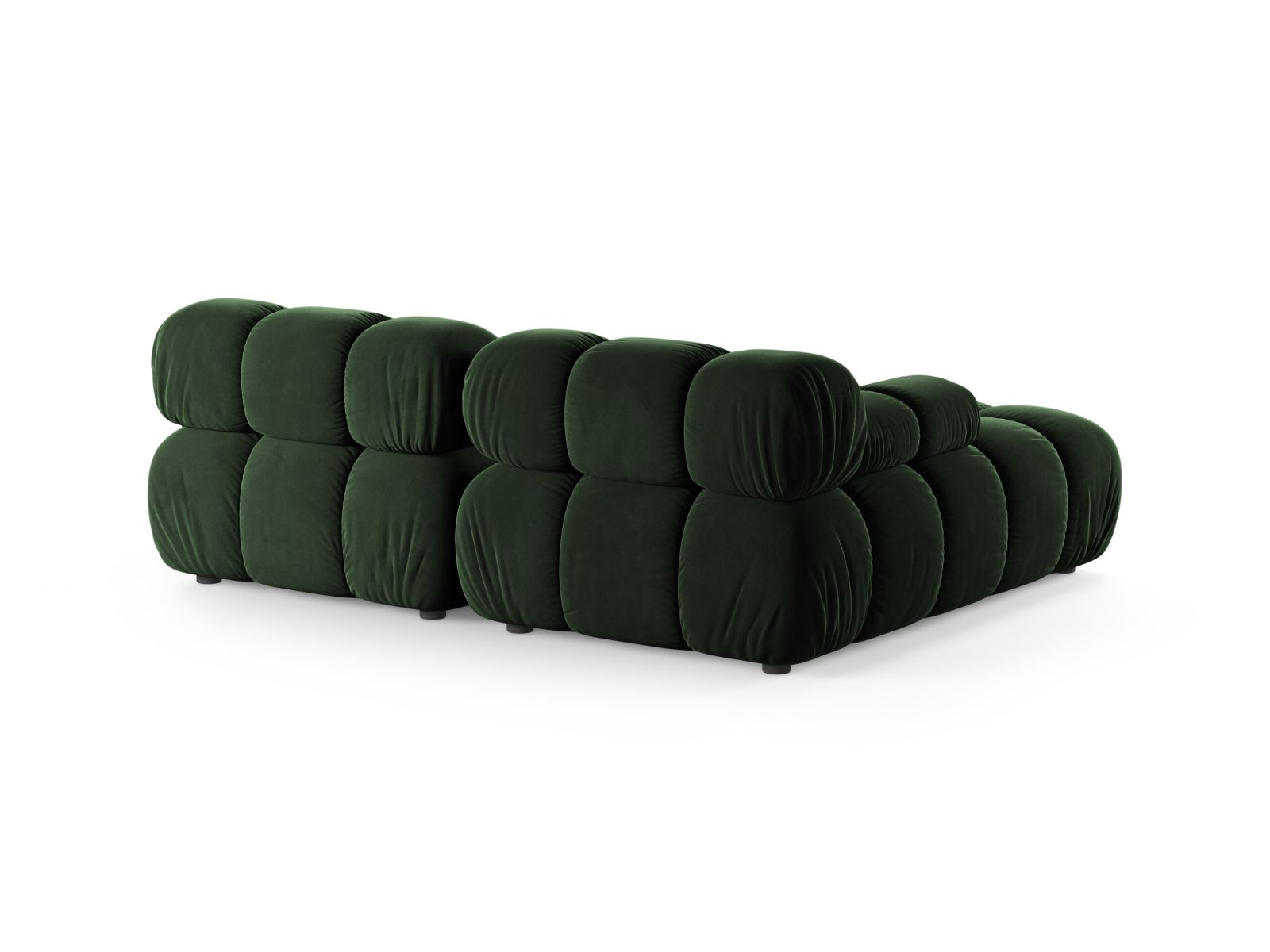 Velvet Modular Left Corner Sofa, "Bellis", 3 Seats, 188x155x70