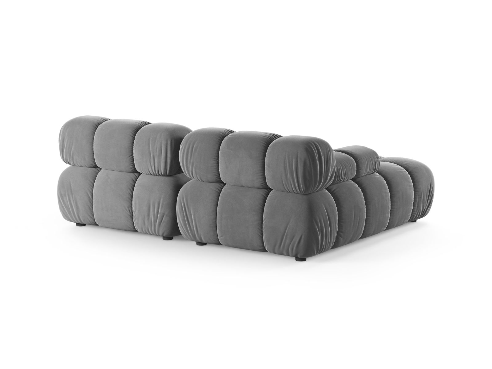 Velvet Modular Left Corner Sofa, "Bellis", 3 Seats, 188x155x70