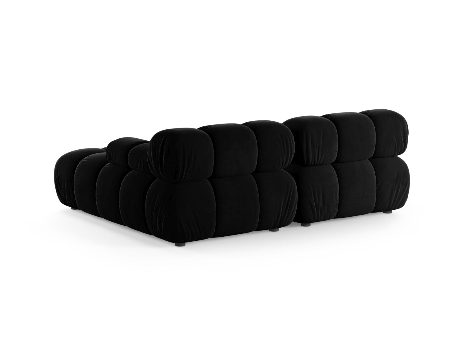 Velvet Modular Right Corner Sofa, "Bellis", 3 Seats, 188x155x70