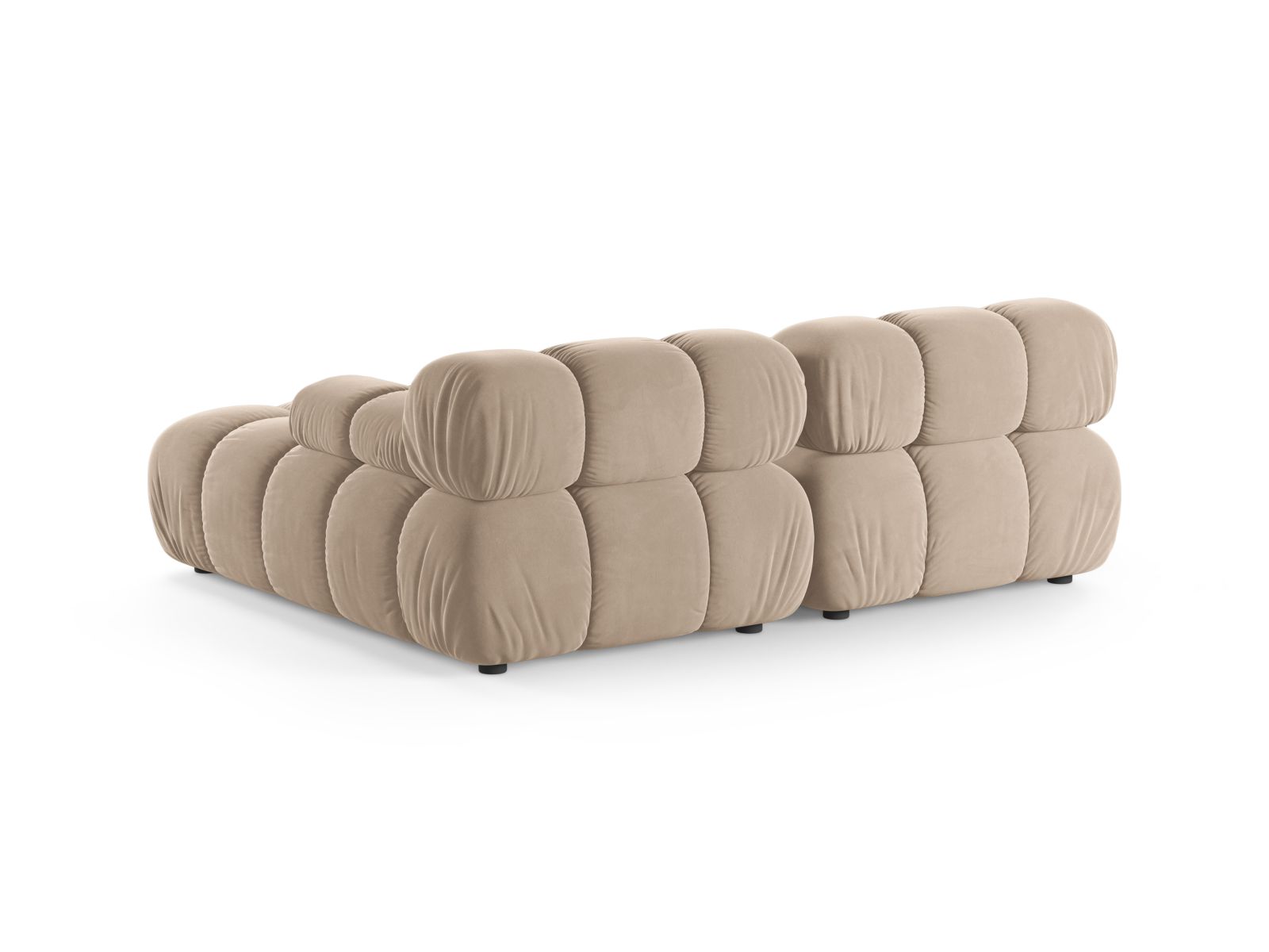 Velvet Modular Right Corner Sofa, "Bellis", 3 Seats, 188x155x70