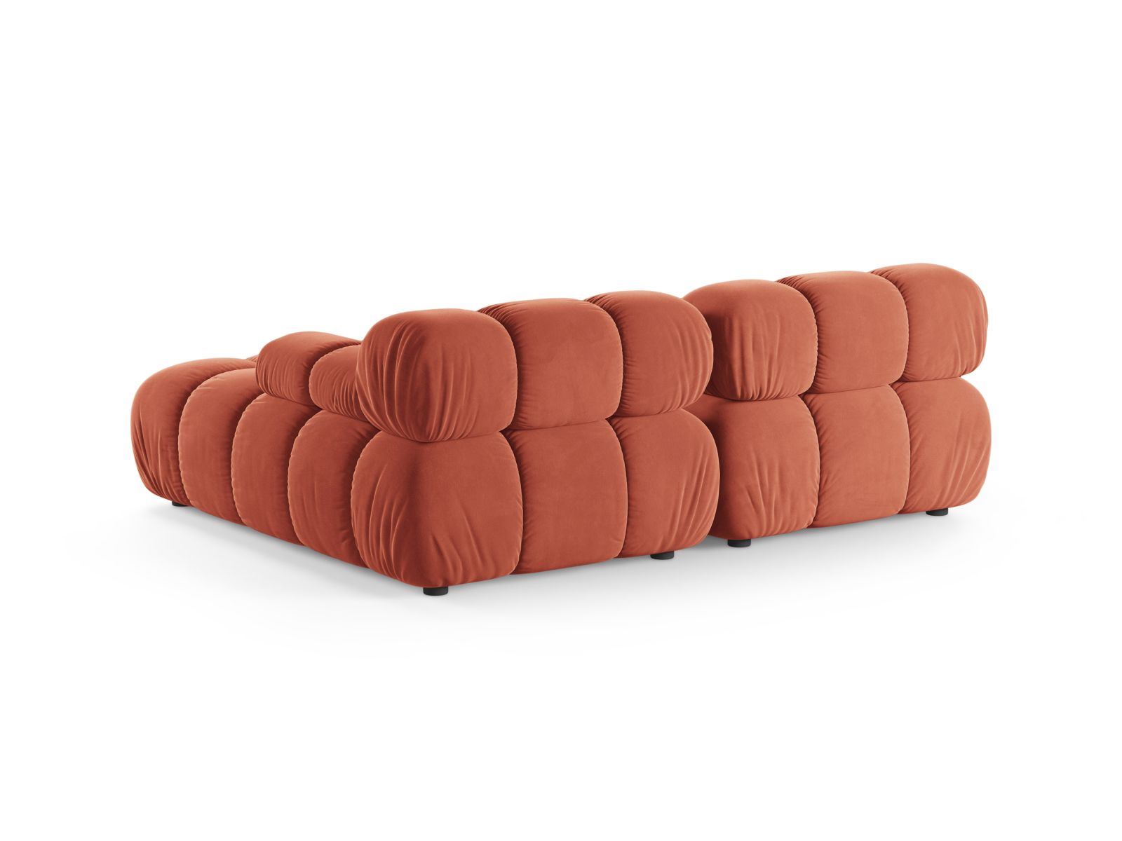 Velvet Modular Right Corner Sofa, "Bellis", 3 Seats, 188x155x70