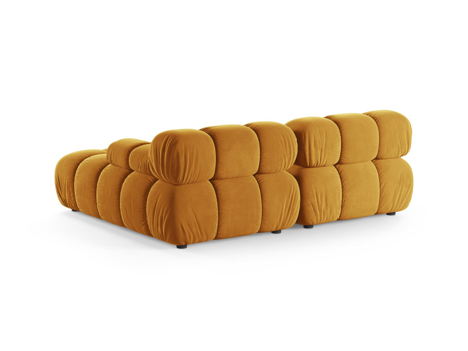 Velvet Modular Right Corner Sofa, "Bellis", 3 Seats, 188x155x70