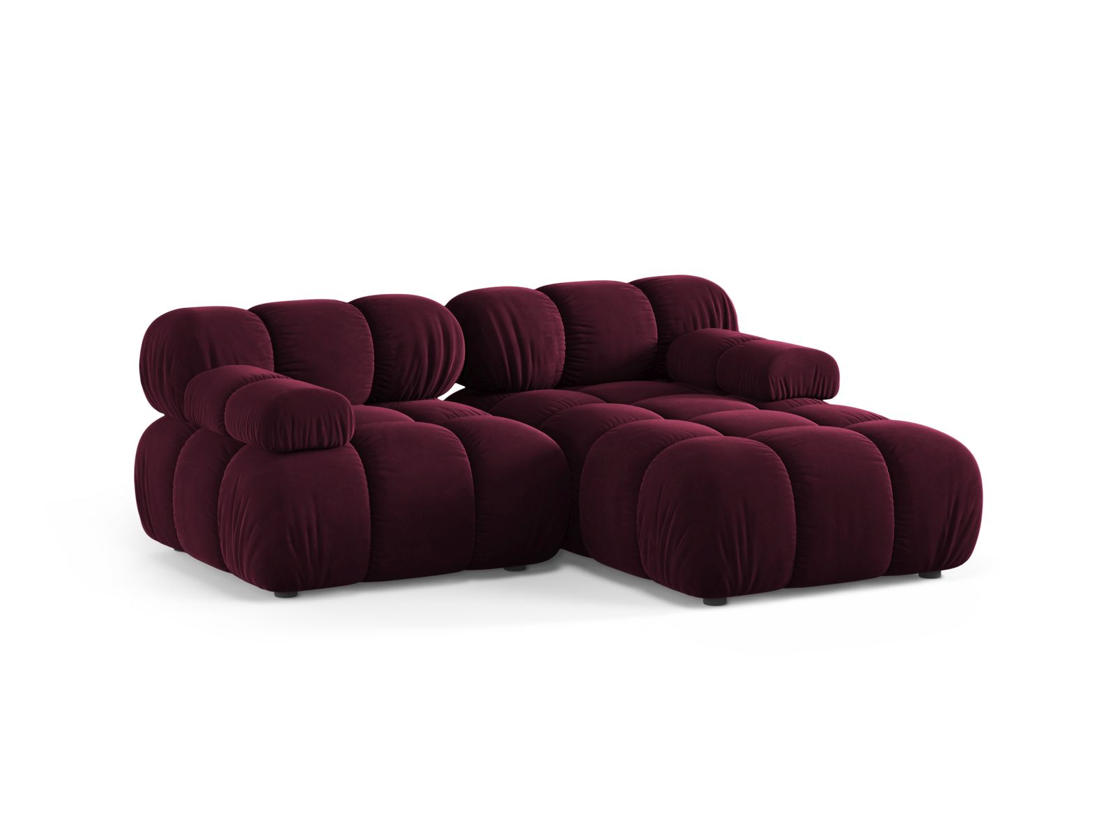 Velvet Modular Right Corner Sofa, "Bellis", 3 Seats, 188x155x70