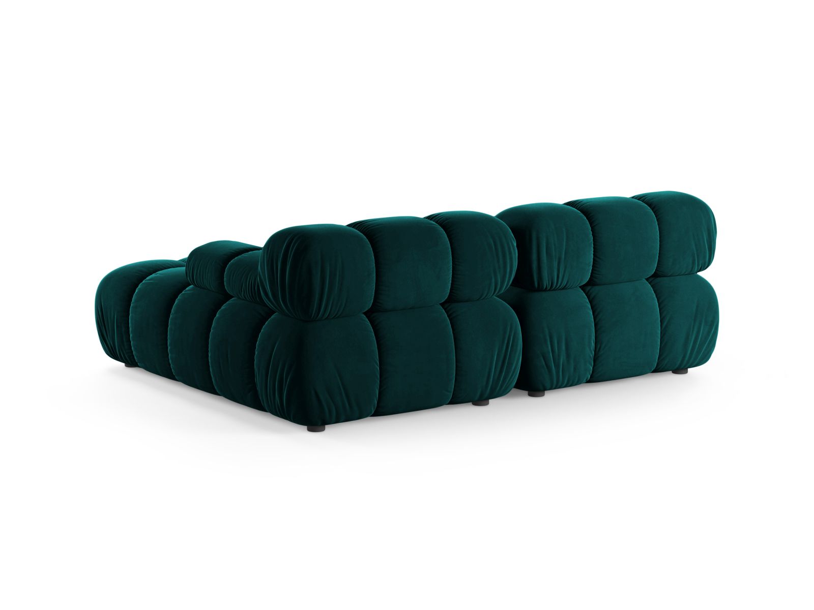 Velvet Modular Right Corner Sofa, "Bellis", 3 Seats, 188x155x70