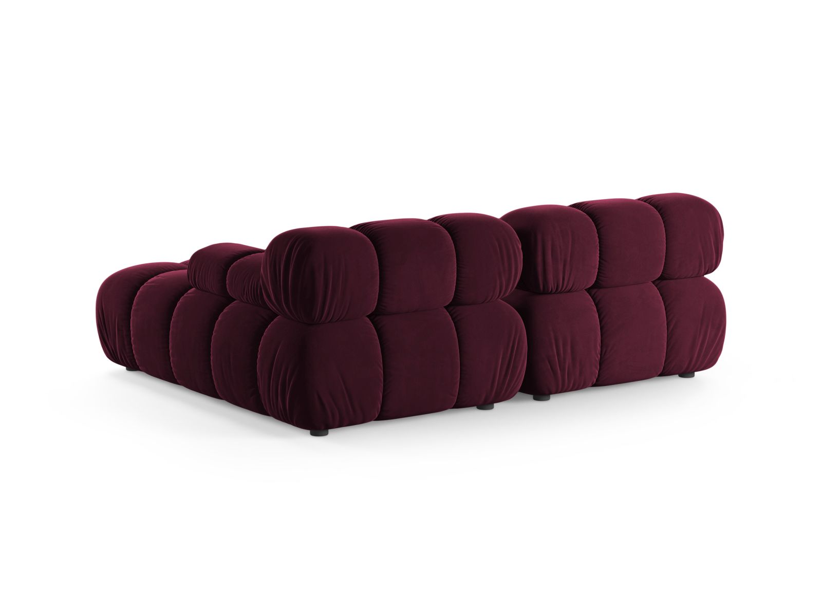 Velvet Modular Right Corner Sofa, "Bellis", 3 Seats, 188x155x70