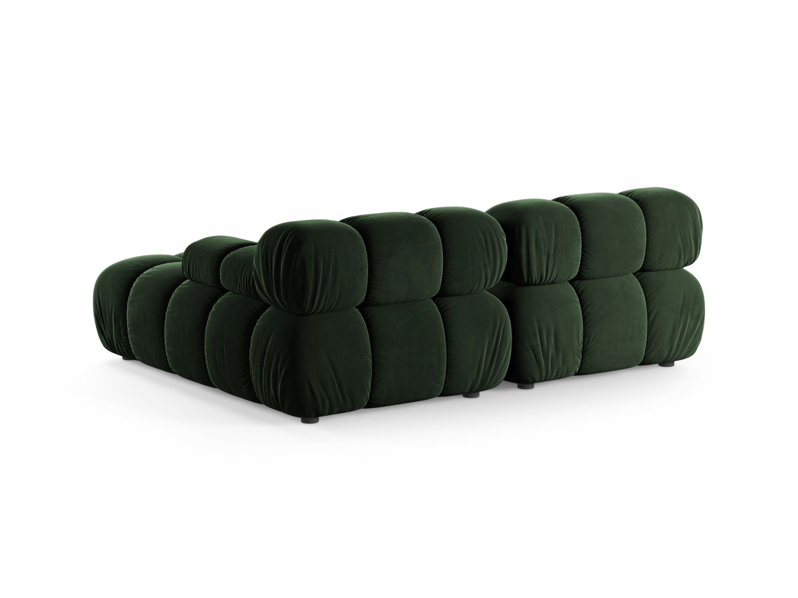 Velvet Modular Right Corner Sofa, "Bellis", 3 Seats, 188x155x70
