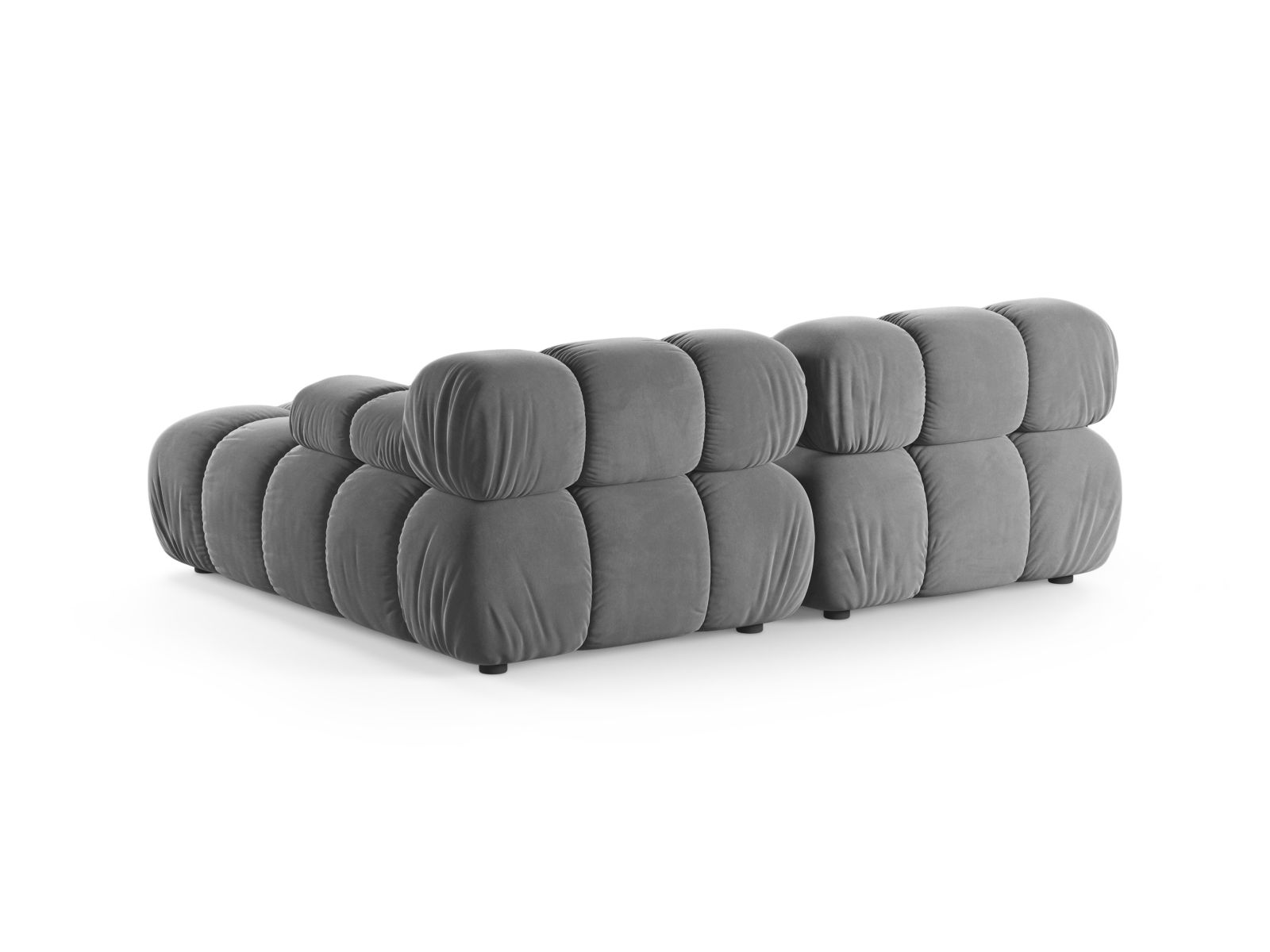 Velvet Modular Right Corner Sofa, "Bellis", 3 Seats, 188x155x70
