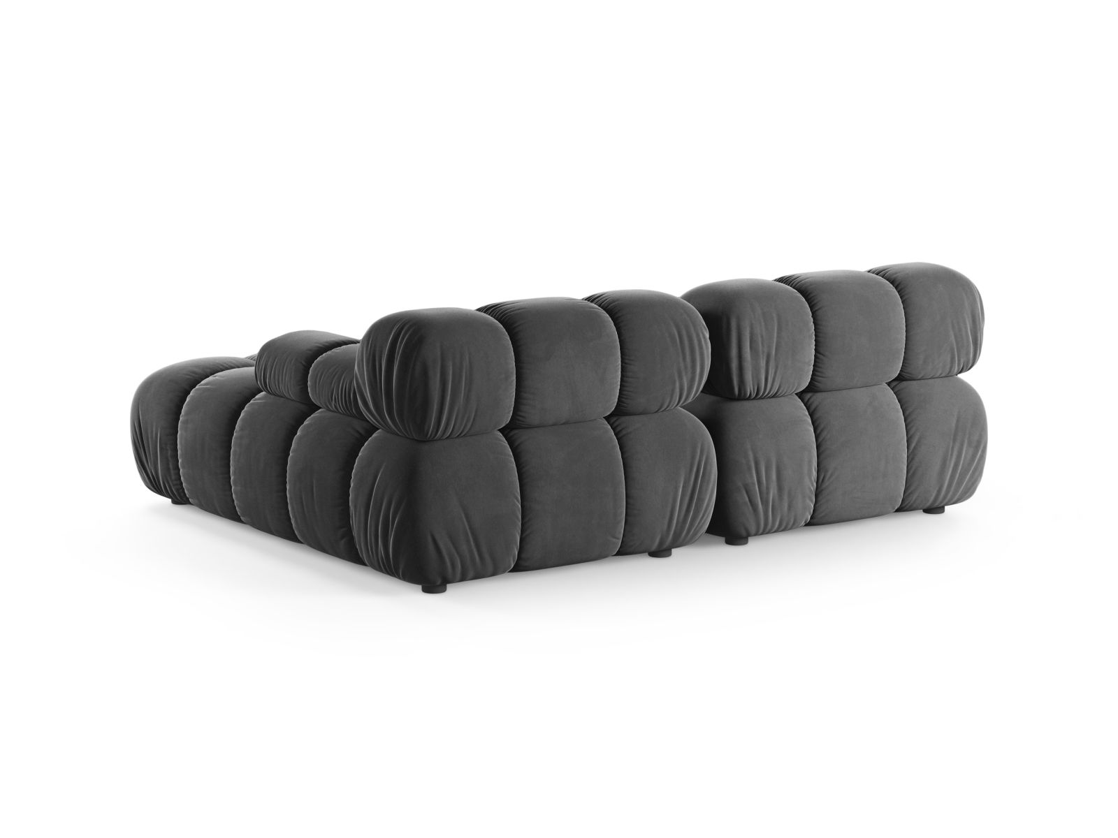 Velvet Modular Right Corner Sofa, "Bellis", 3 Seats, 188x155x70