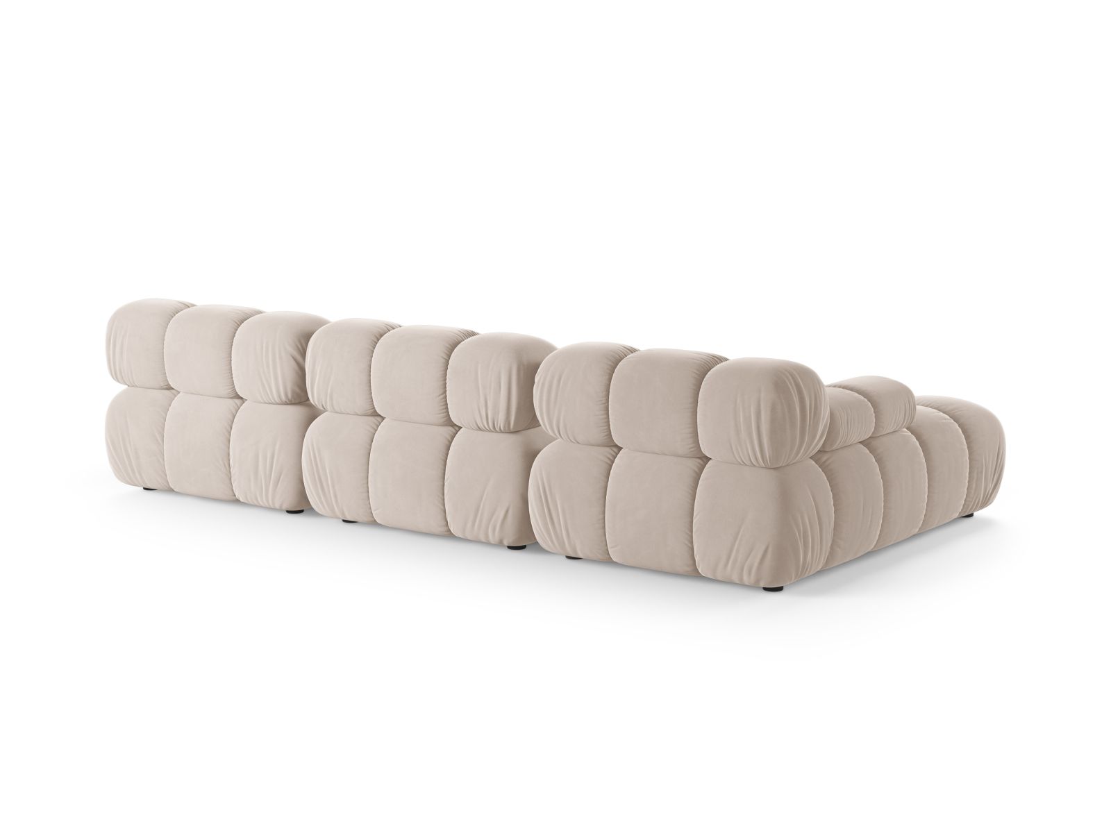 Velvet Modular Left Corner Sofa, "Bellis", 4 Seats, 282x155x70