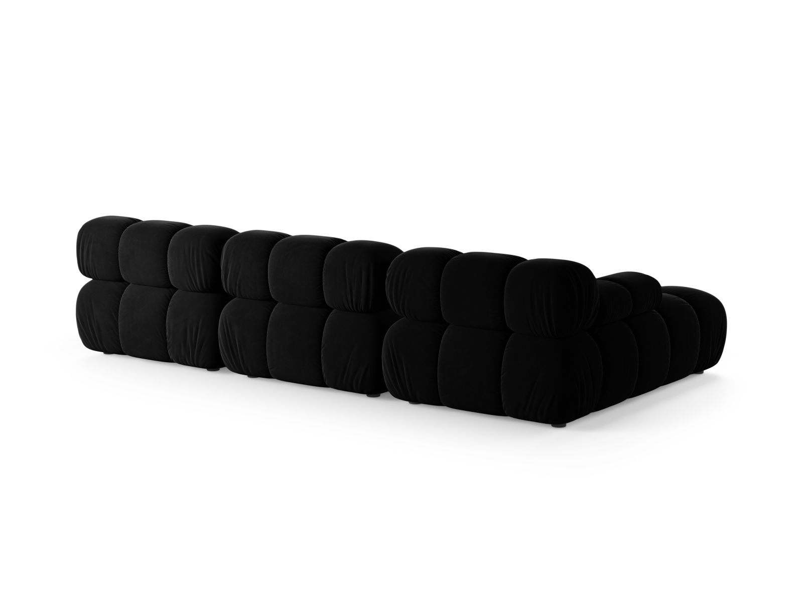 Velvet Modular Left Corner Sofa, "Bellis", 4 Seats, 282x155x70