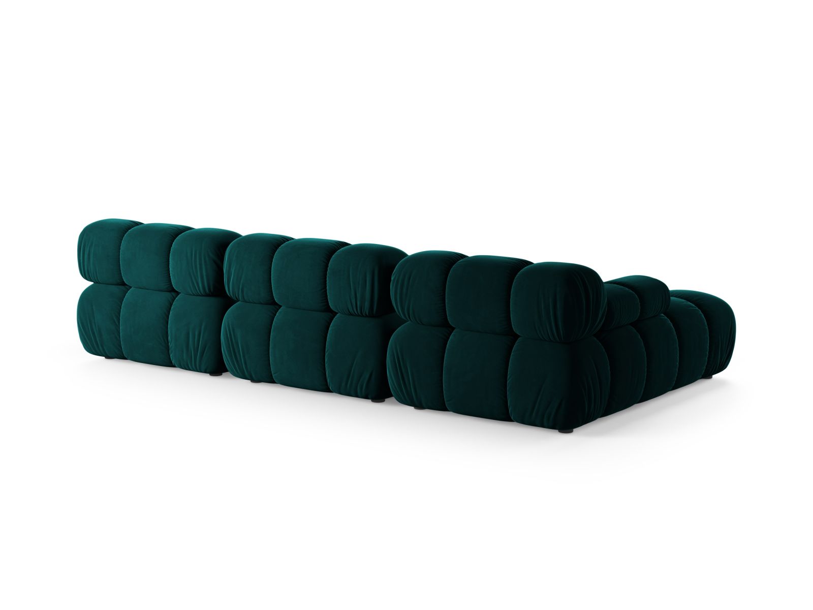 Velvet Modular Left Corner Sofa, "Bellis", 4 Seats, 282x155x70