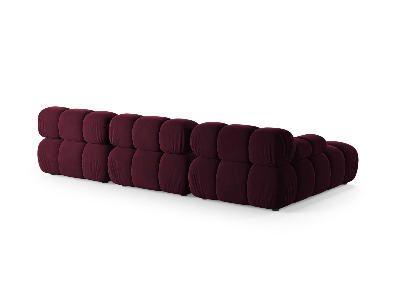 Velvet Modular Left Corner Sofa, "Bellis", 4 Seats, 282x155x70