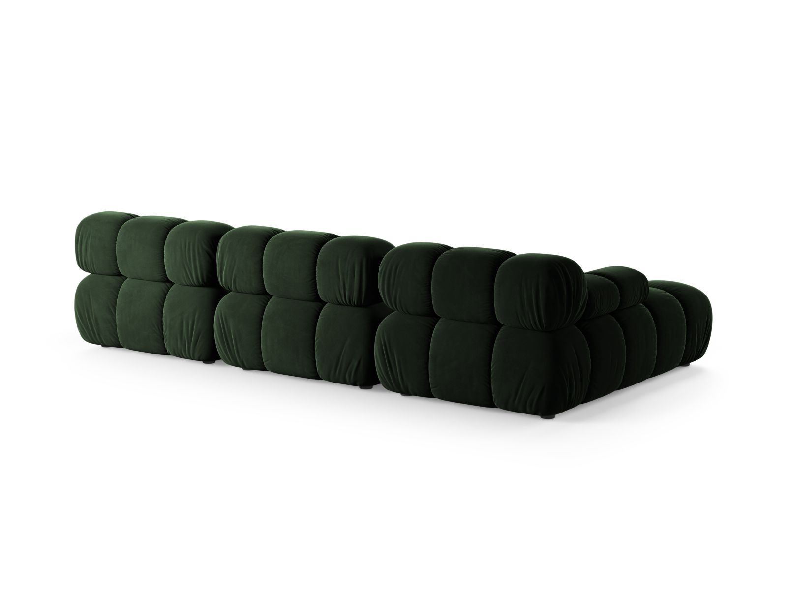 Velvet Modular Left Corner Sofa, "Bellis", 4 Seats, 282x155x70
