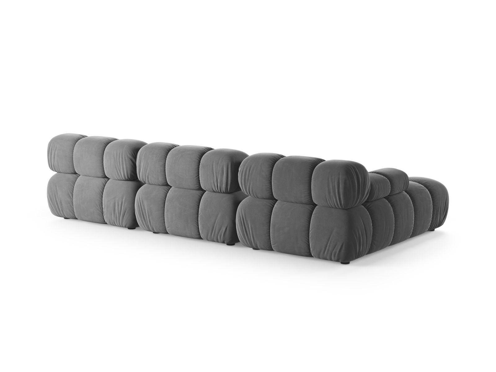 Velvet Modular Left Corner Sofa, "Bellis", 4 Seats, 282x155x70