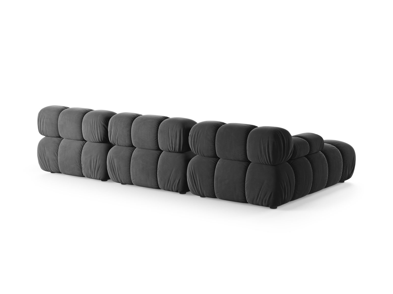 Velvet Modular Left Corner Sofa, "Bellis", 4 Seats, 282x155x70