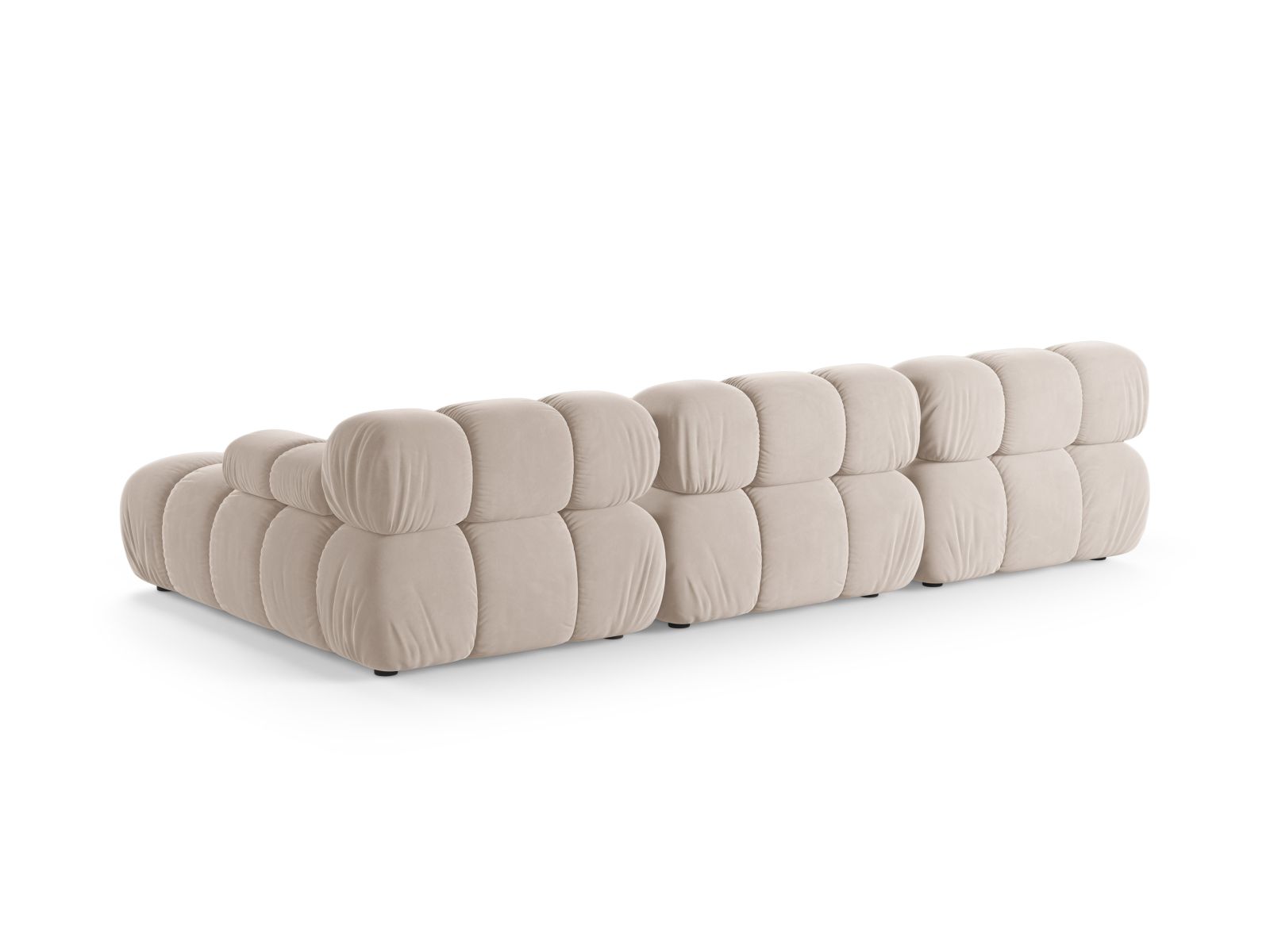 Velvet Modular Right Corner Sofa, "Bellis", 4 Seats, 282x155x70