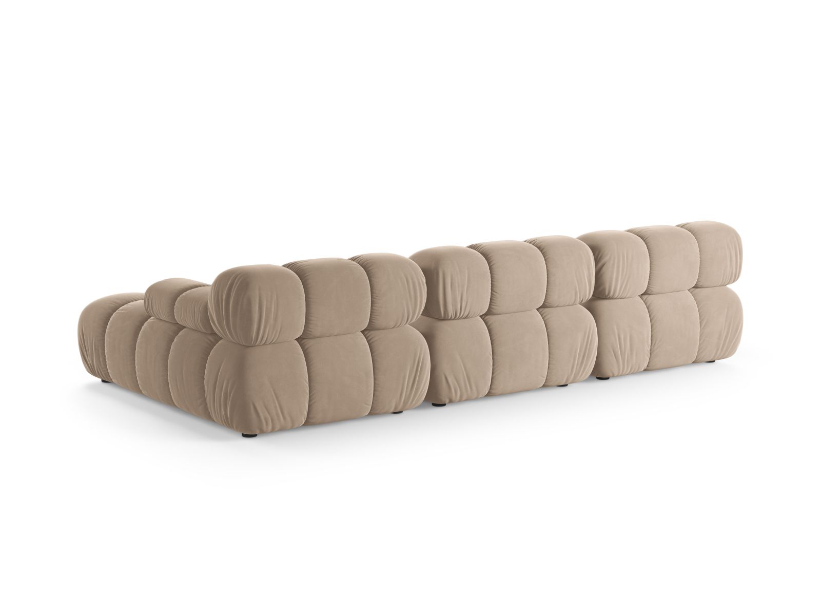 Velvet Modular Right Corner Sofa, "Bellis", 4 Seats, 282x155x70