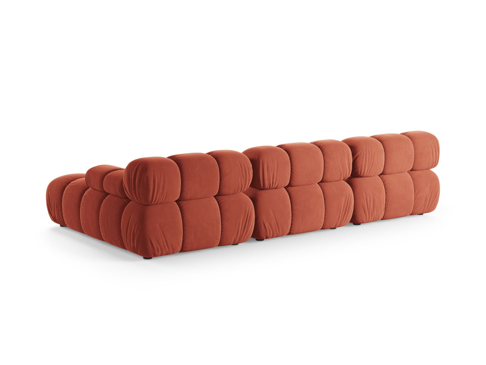 Velvet Modular Right Corner Sofa, "Bellis", 4 Seats, 282x155x70