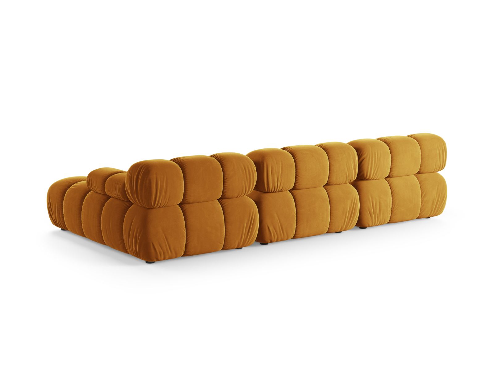 Velvet Modular Right Corner Sofa, "Bellis", 4 Seats, 282x155x70