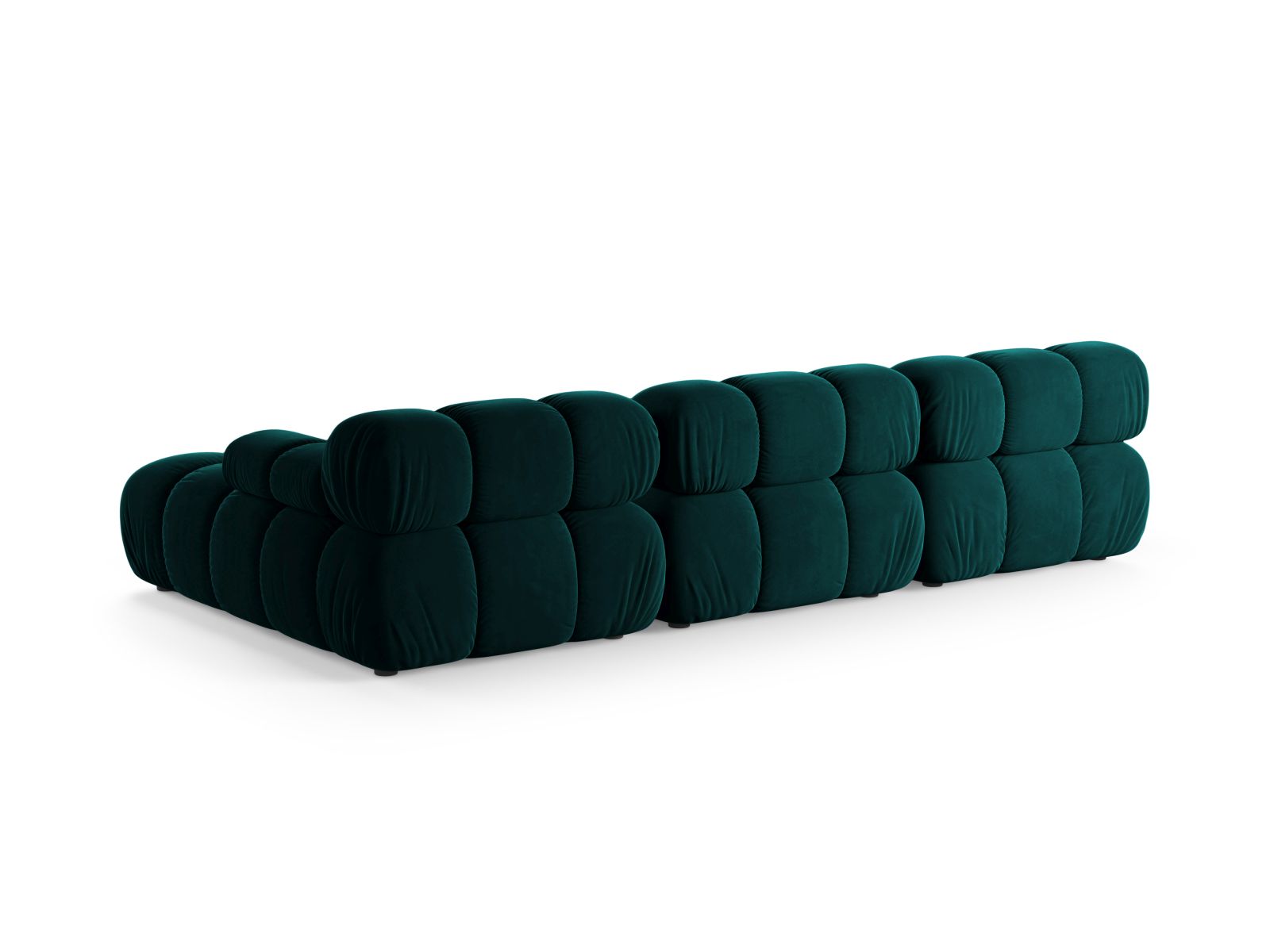 Velvet Modular Right Corner Sofa, "Bellis", 4 Seats, 282x155x70