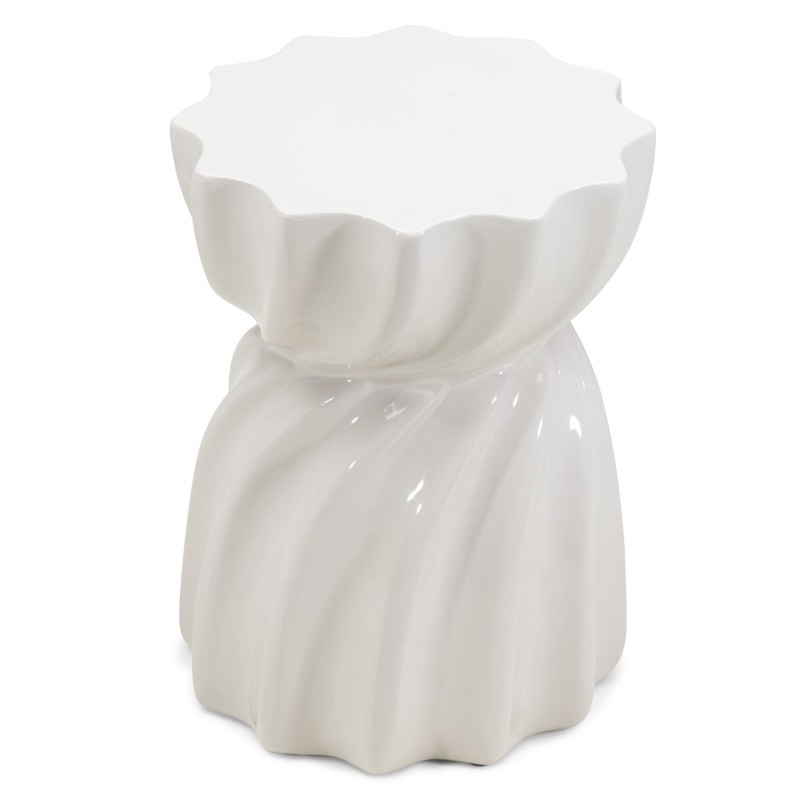 Stolik boczny Bloom 35 cm, szarobeżowy, glossy