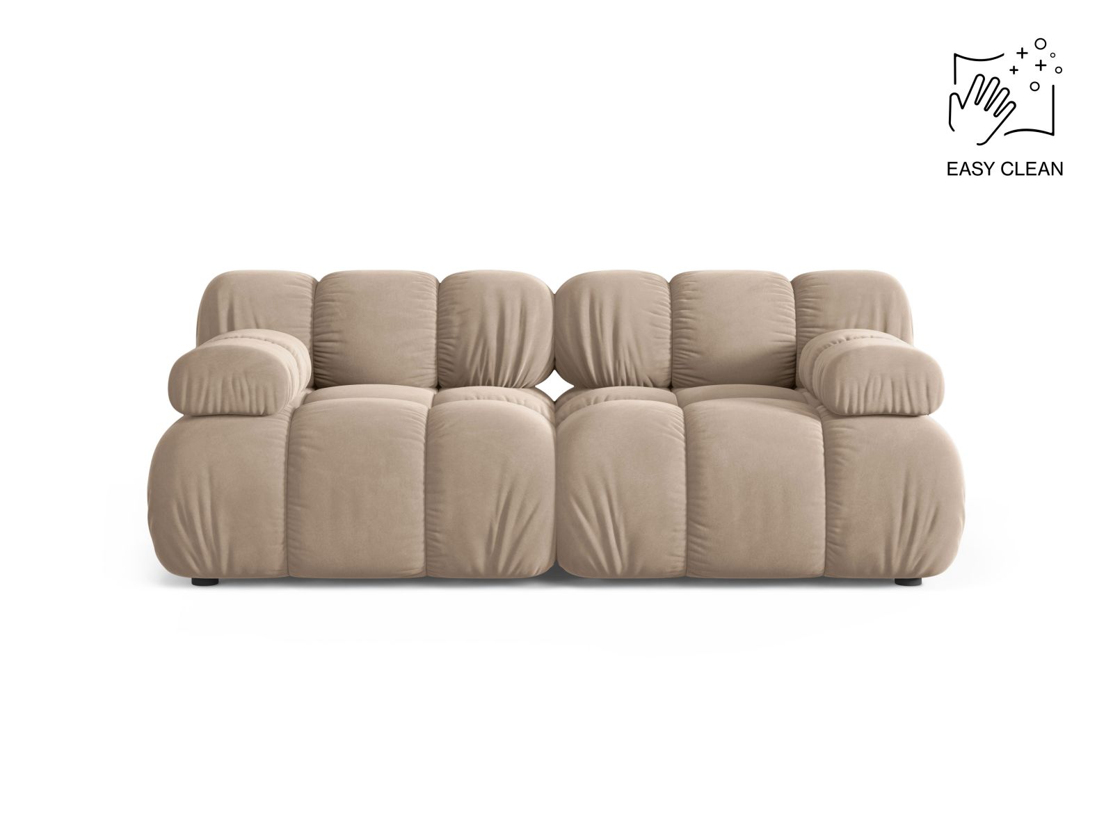 Velvet Modular Sofa, "Bellis", 2 Seats, 188x94x70
