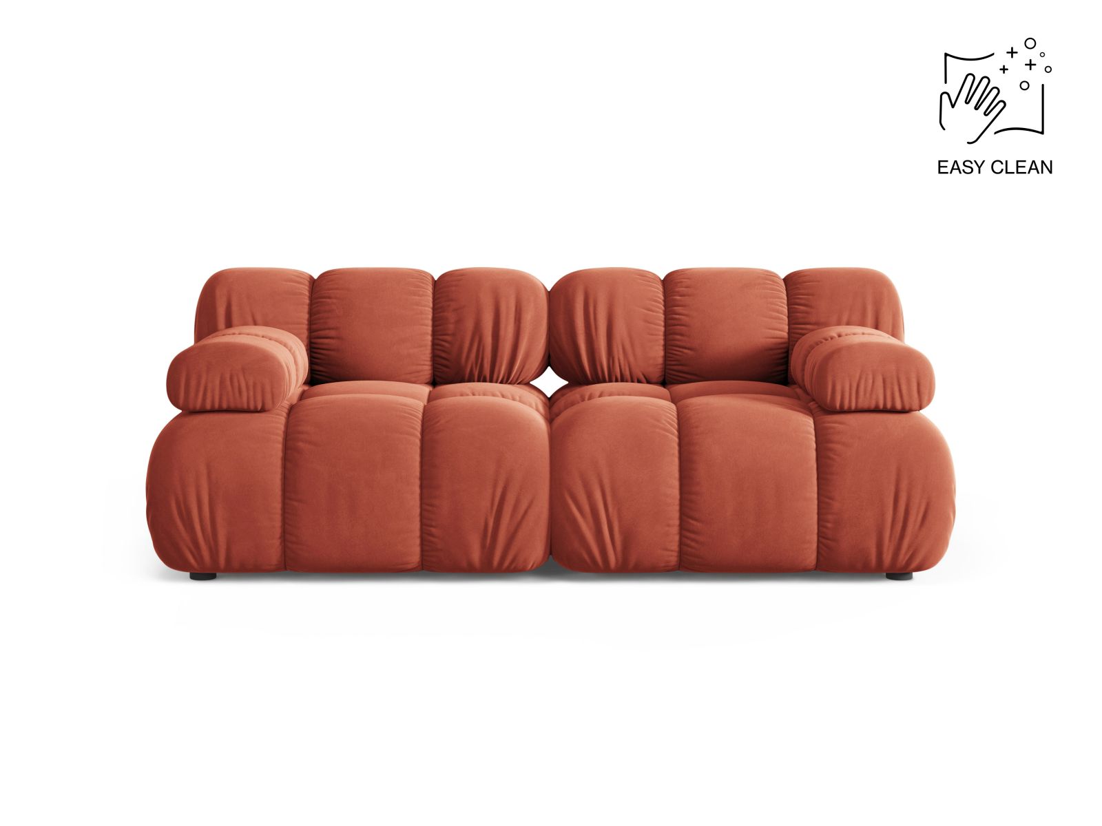 Velvet Modular Sofa, "Bellis", 2 Seats, 188x94x70