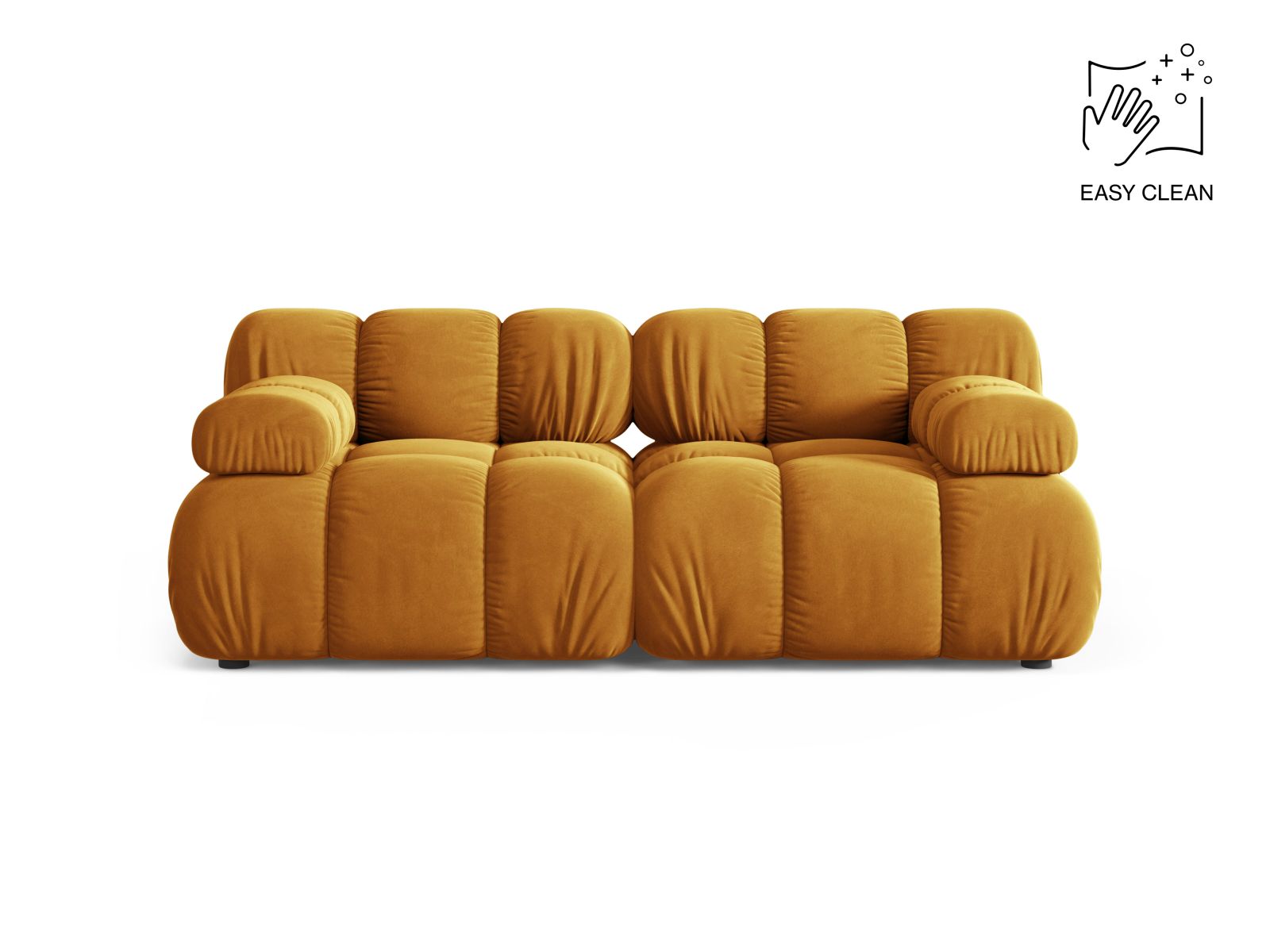 Velvet Modular Sofa, "Bellis", 2 Seats, 188x94x70