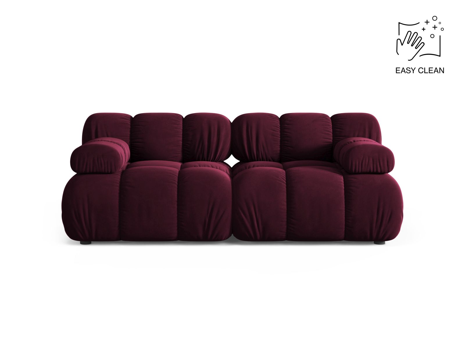 Velvet Modular Sofa, "Bellis", 2 Seats, 188x94x70