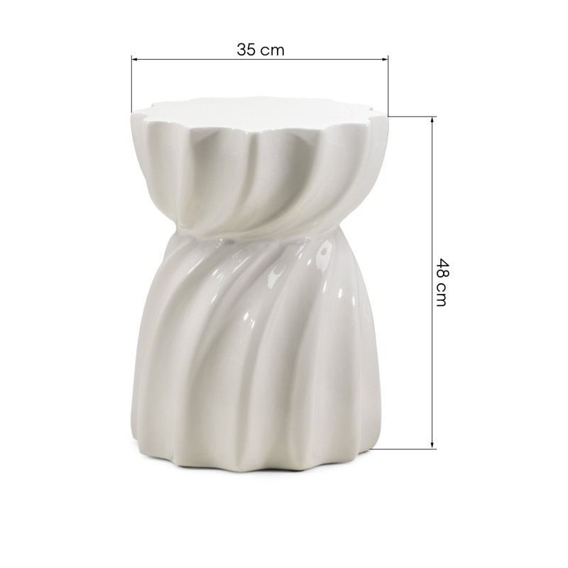 Stolik boczny Bloom 35 cm, szarobeżowy, glossy