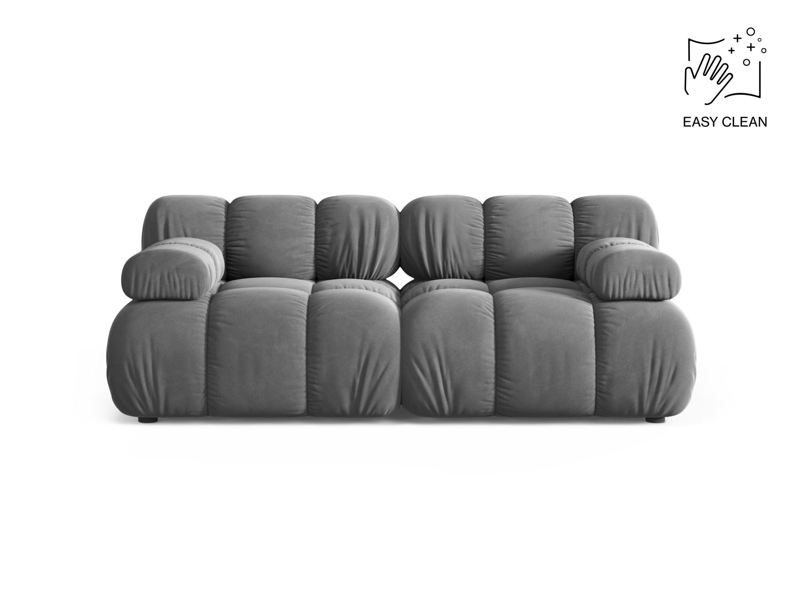 Velvet Modular Sofa, "Bellis", 2 Seats, 188x94x70
