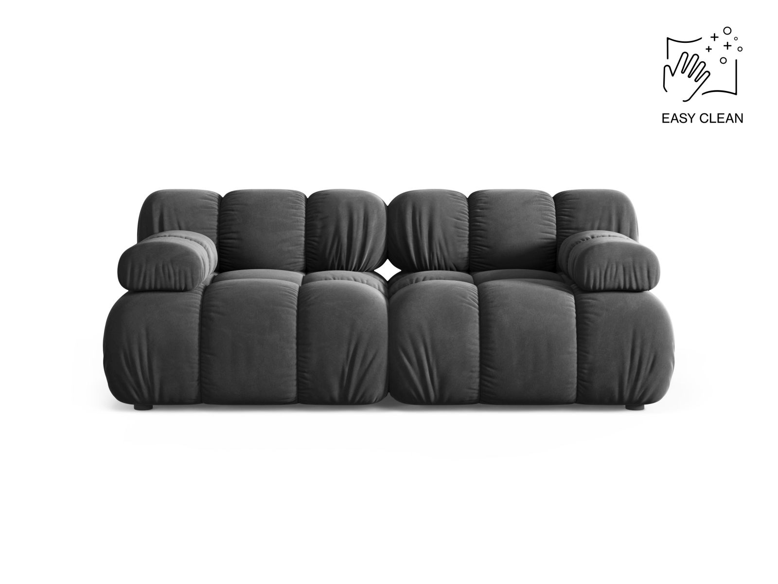 Velvet Modular Sofa, "Bellis", 2 Seats, 188x94x70