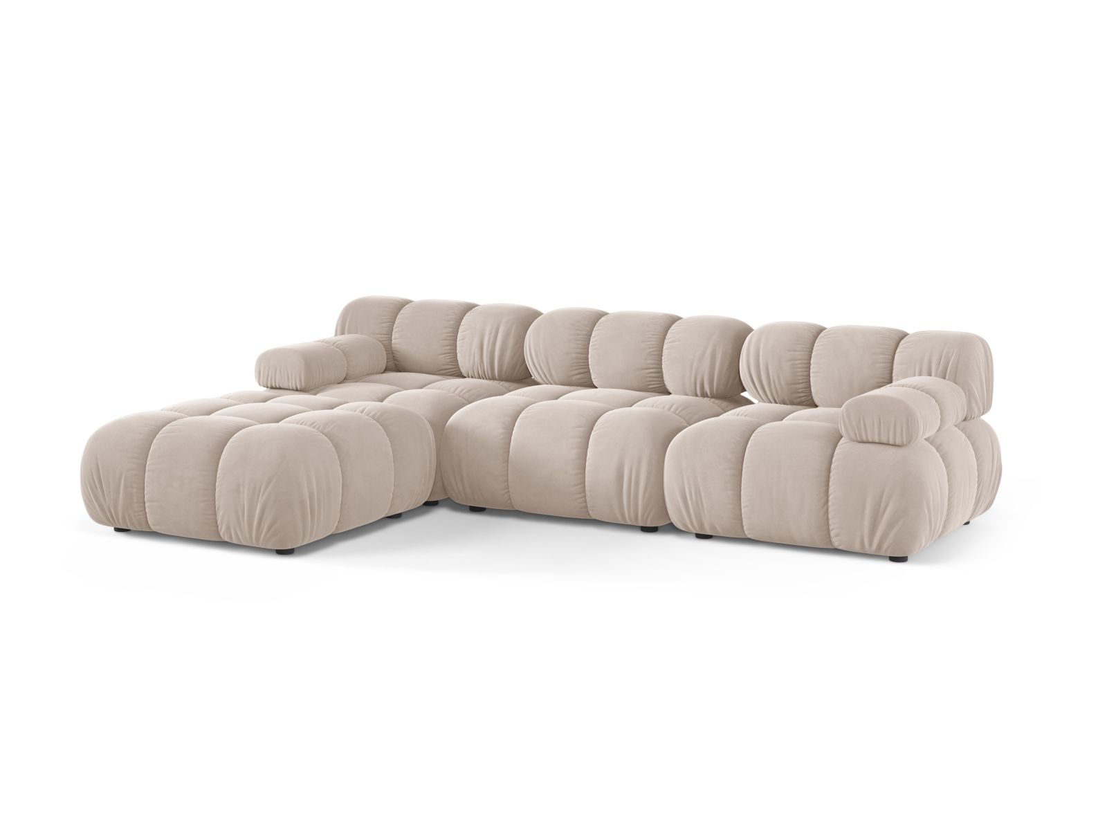 Velvet Modular Sofa, "Bellis", 4 Seats, 282x188x70