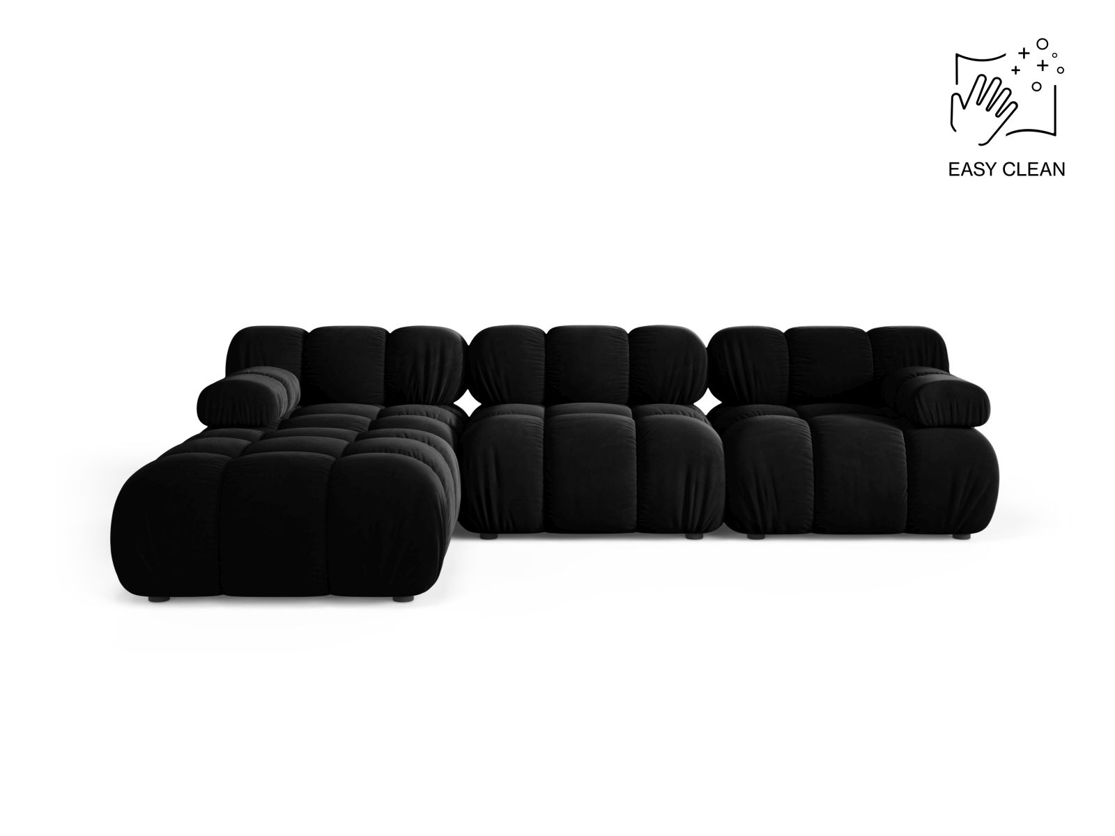 Velvet Modular Sofa, "Bellis", 4 Seats, 282x188x70