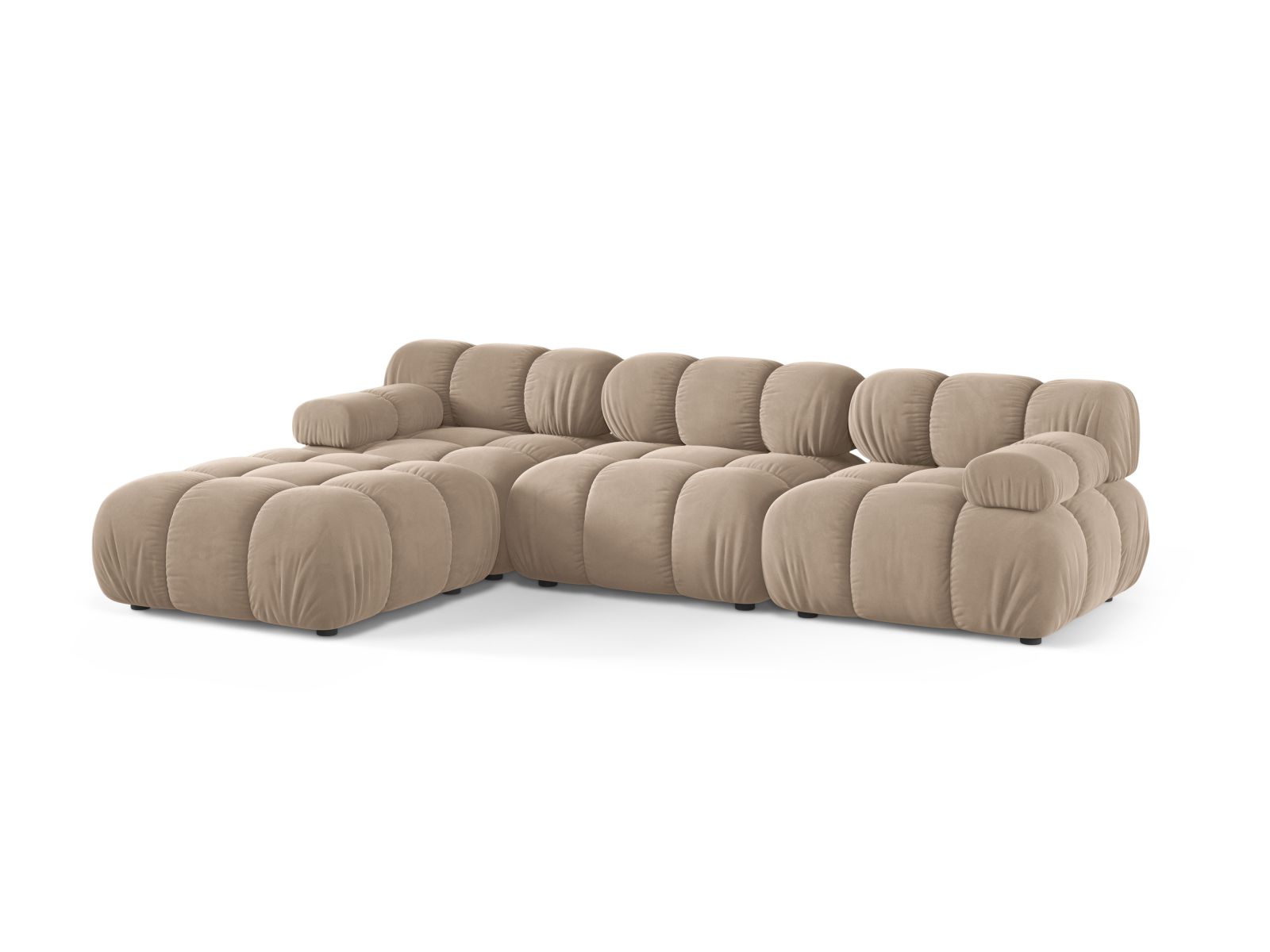 Velvet Modular Sofa, "Bellis", 4 Seats, 282x188x70