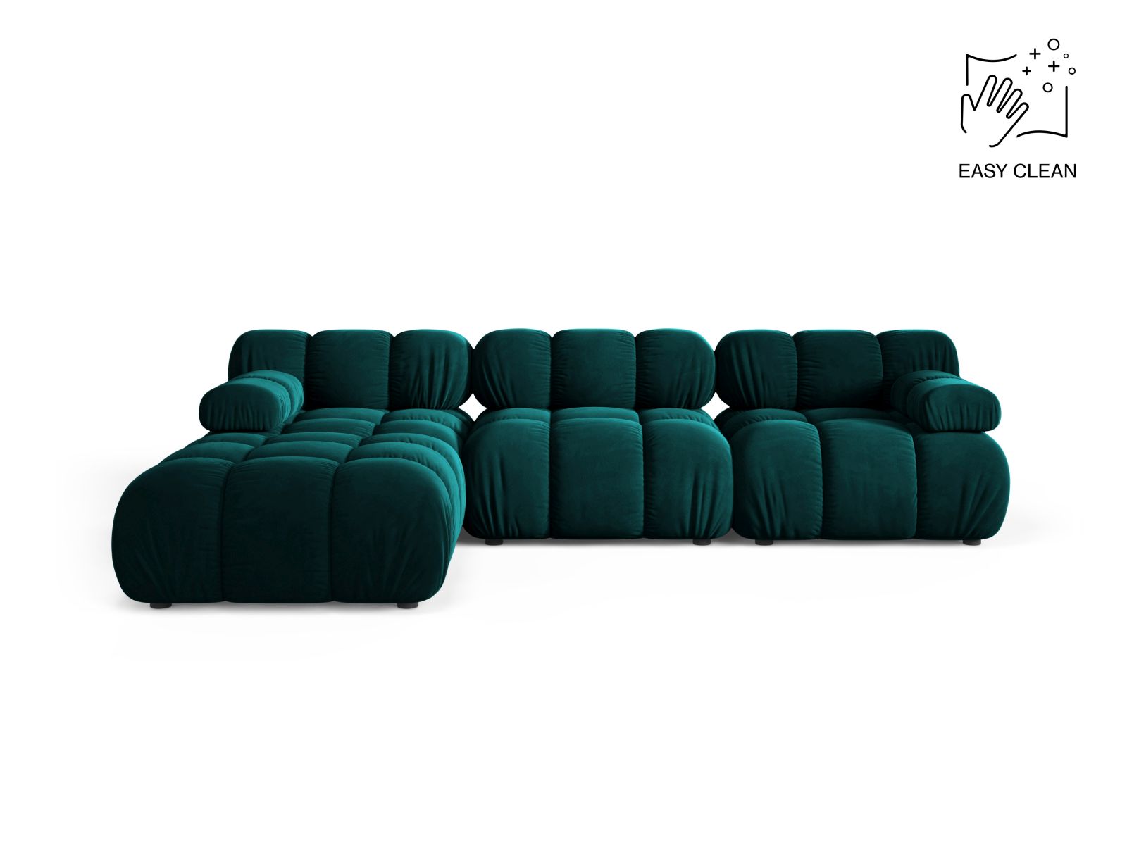 Velvet Modular Sofa, "Bellis", 4 Seats, 282x188x70