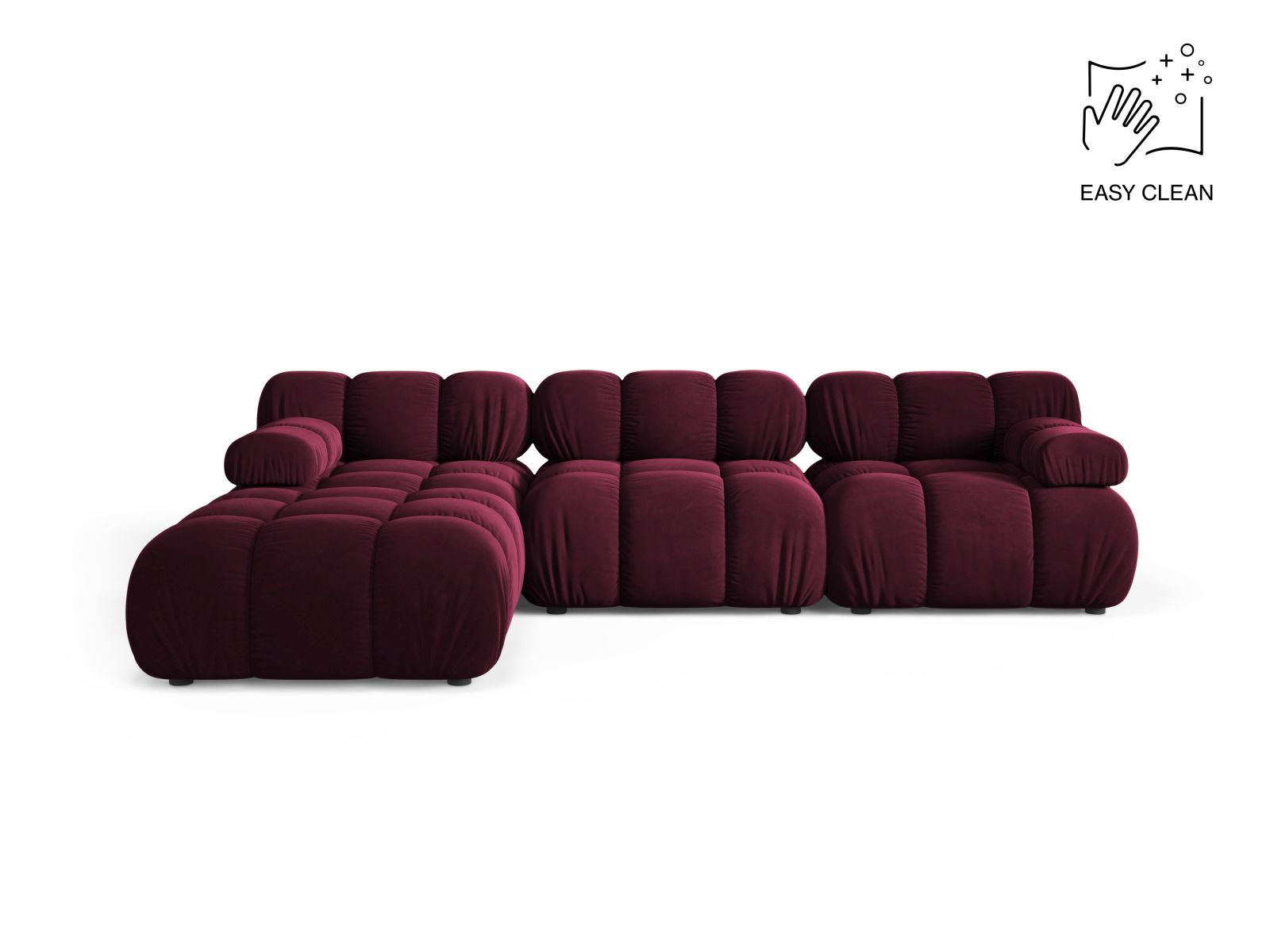 Velvet Modular Sofa, "Bellis", 4 Seats, 282x188x70