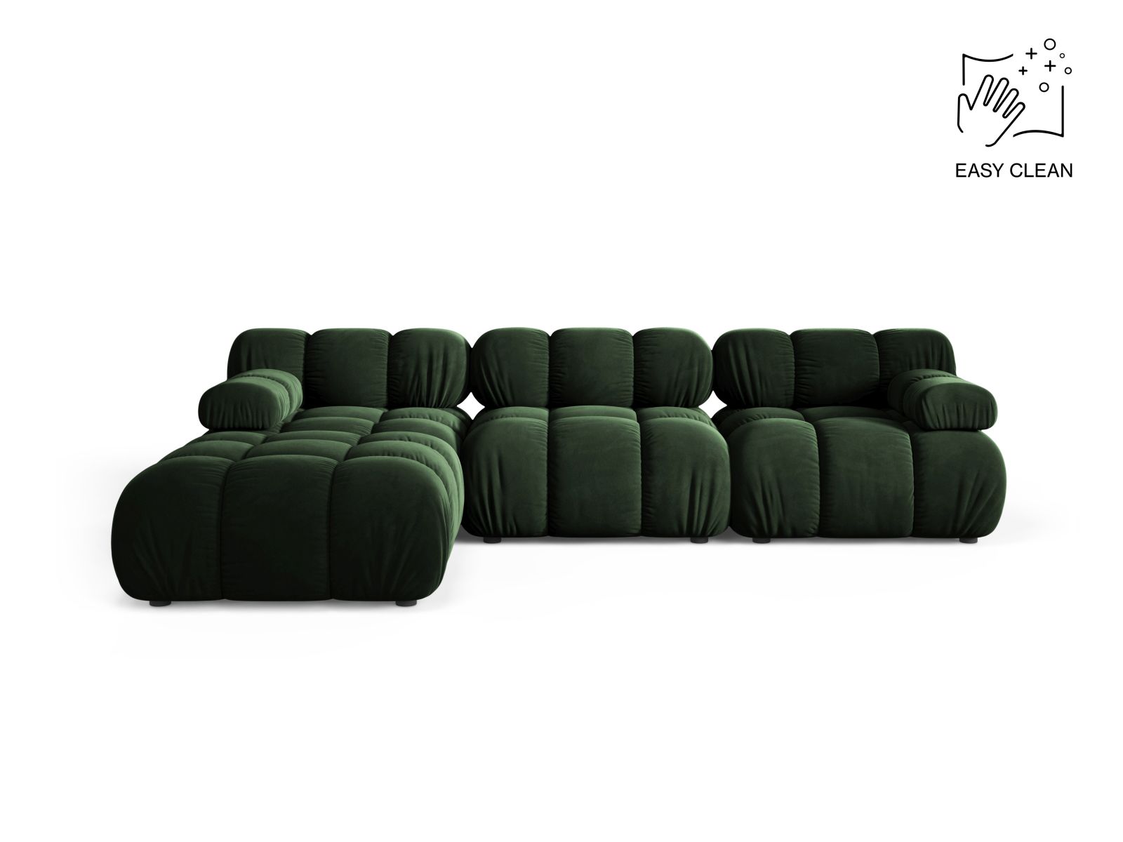 Velvet Modular Sofa, "Bellis", 4 Seats, 282x188x70