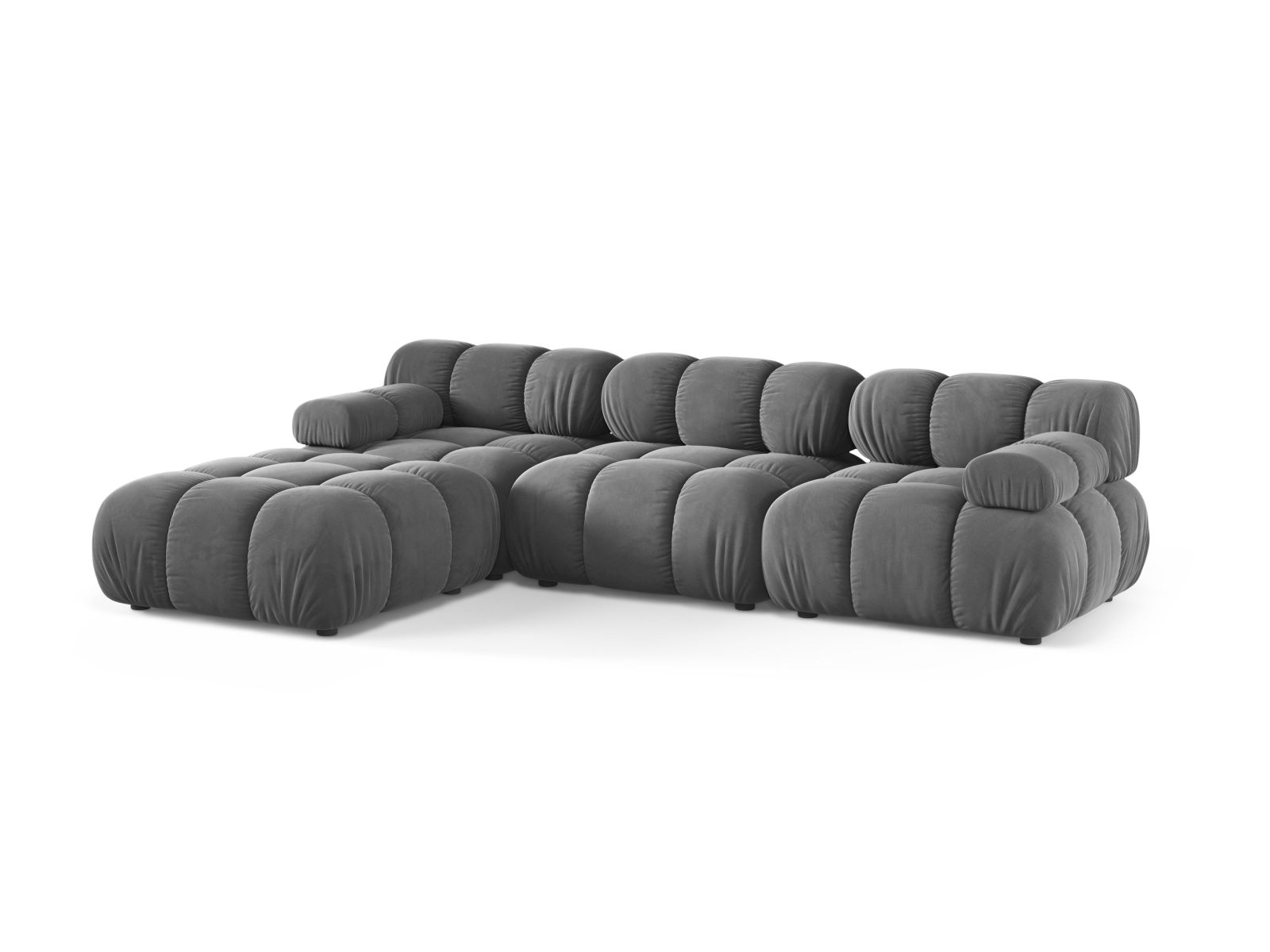 Velvet Modular Sofa, "Bellis", 4 Seats, 282x188x70