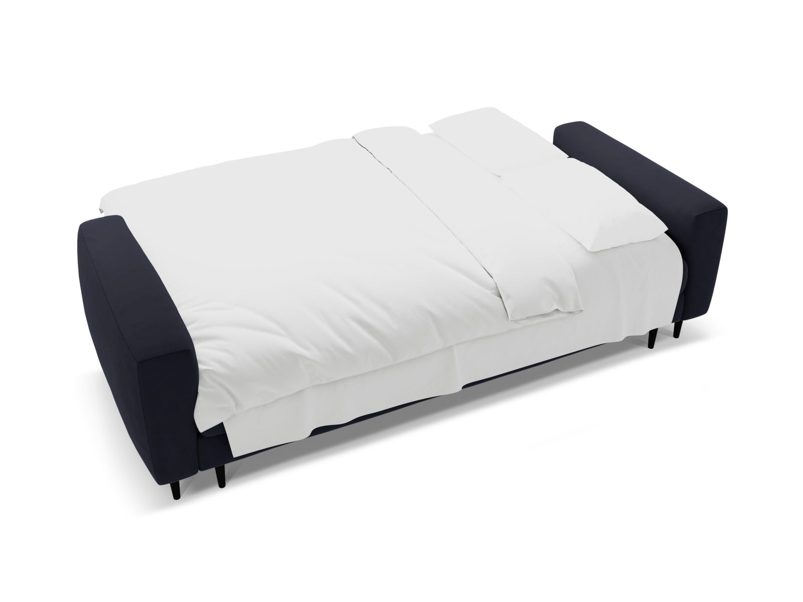 Velvet Sofa With Bed Function And Box, "Bemy", 3 Seats, 242x110x92