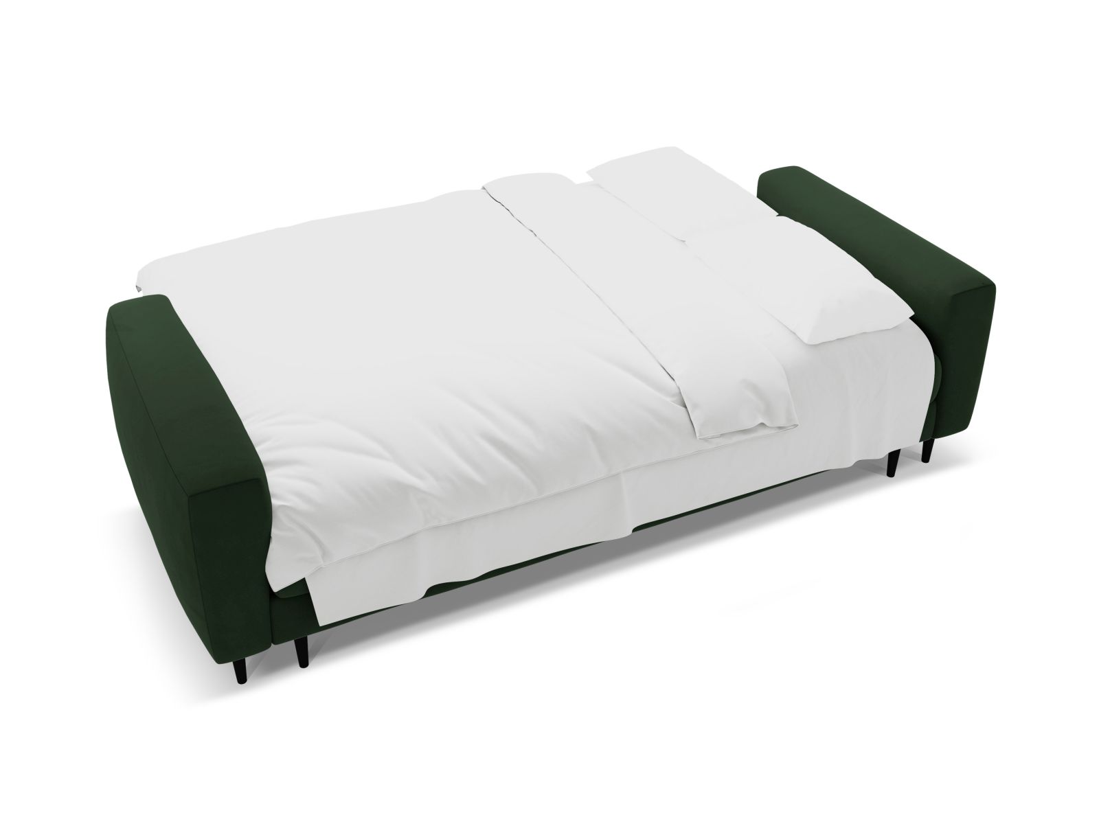 Velvet Sofa With Bed Function And Box, "Bemy", 3 Seats, 242x110x92