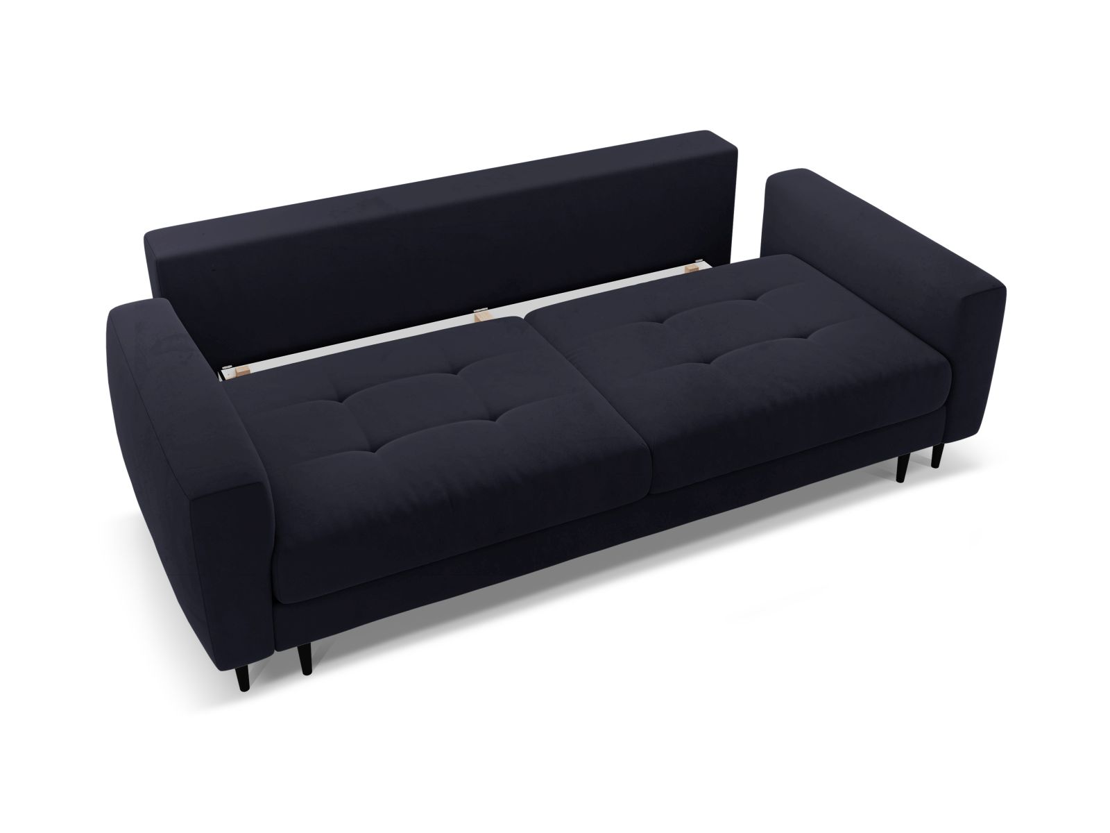 Velvet Sofa With Bed Function And Box, "Bemy", 3 Seats, 242x110x92